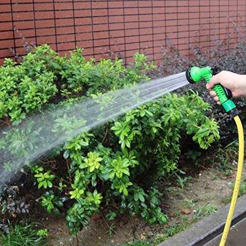 High Pressure Adjustable Car Wash Spray Gun - 7 Pattern Water Jet Nozzle for Garden, Car Cleaning & Outdoor Watering | Portable Hose Fittings (Green) - Perfect for Vehicle Washing, Plant Irrigation & Outdoor Cleaning Tasks