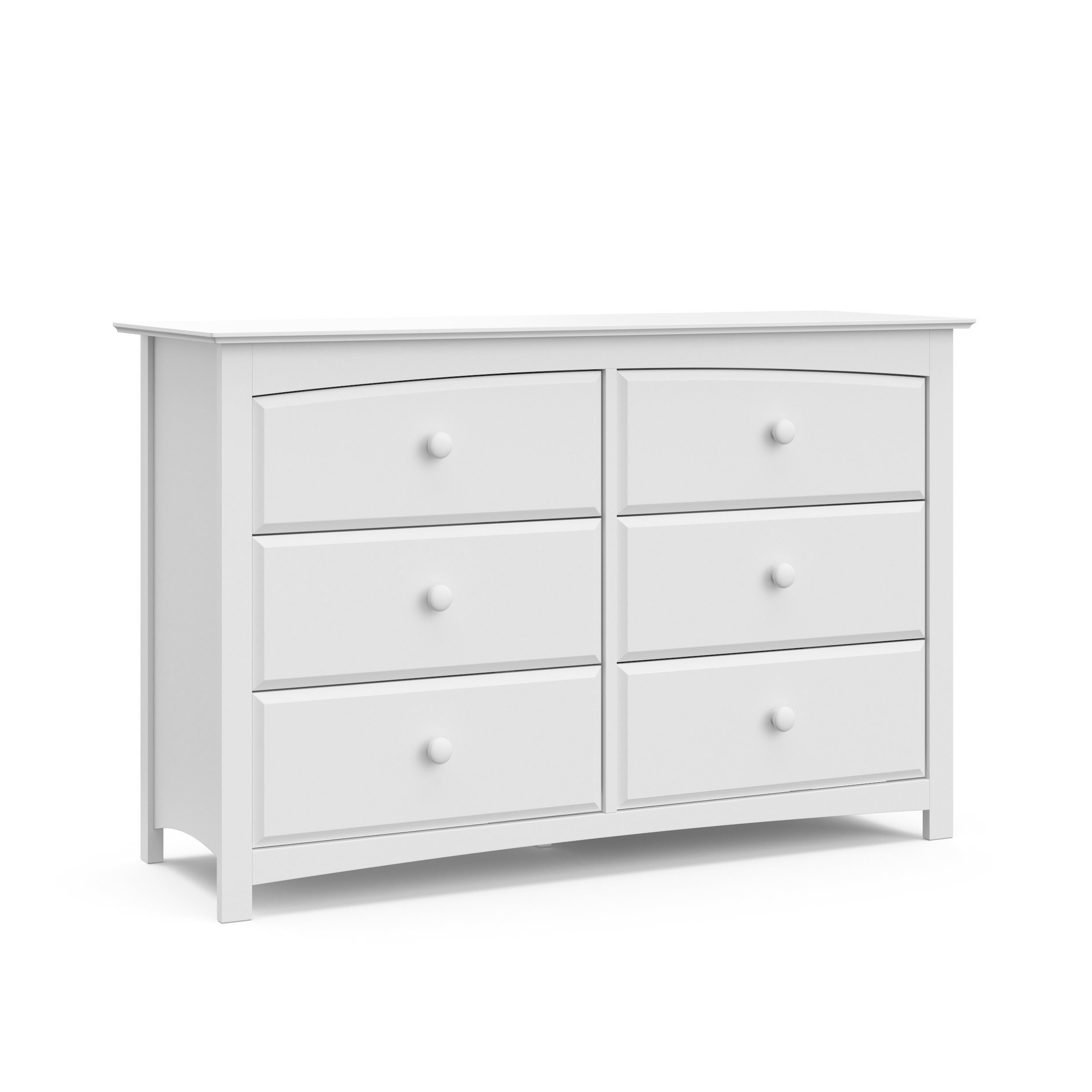 Storkcraft Kenton 6-Drawer Double Dresser in White - Kids Bedroom Furniture, Nursery Dresser Organizer with Storage Drawers, Universal Children's Chest of Drawers - Perfect for Nursery Organization & Toddler Room Decor