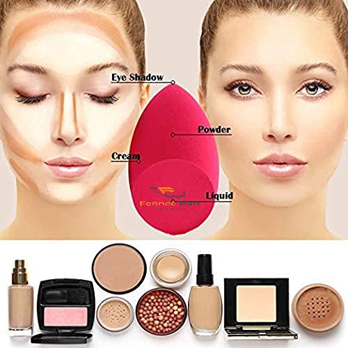Fennec Mart 3-Piece Multicolor Makeup Sponge Set - Soft Beauty Blender for Foundation, Concealer & Powder - Perfect for Flawless Makeup Application at Home or On-the-Go