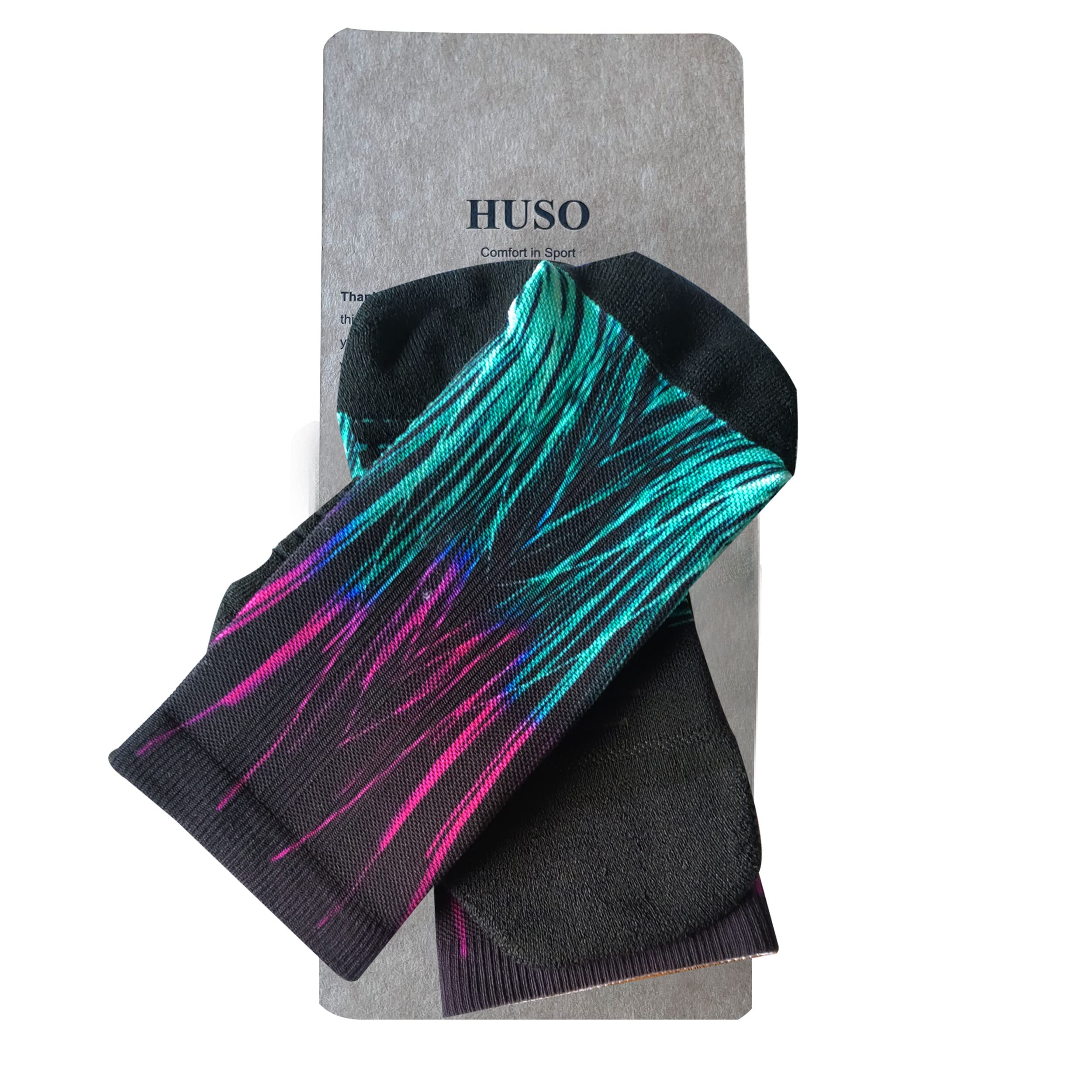 Premium Hiking Socks for Women & Men - Fashion Digital Print Athletic Crew Socks (6-7 Pairs Pack) - Perfect for Outdoor Adventures, Running & Sports Activities