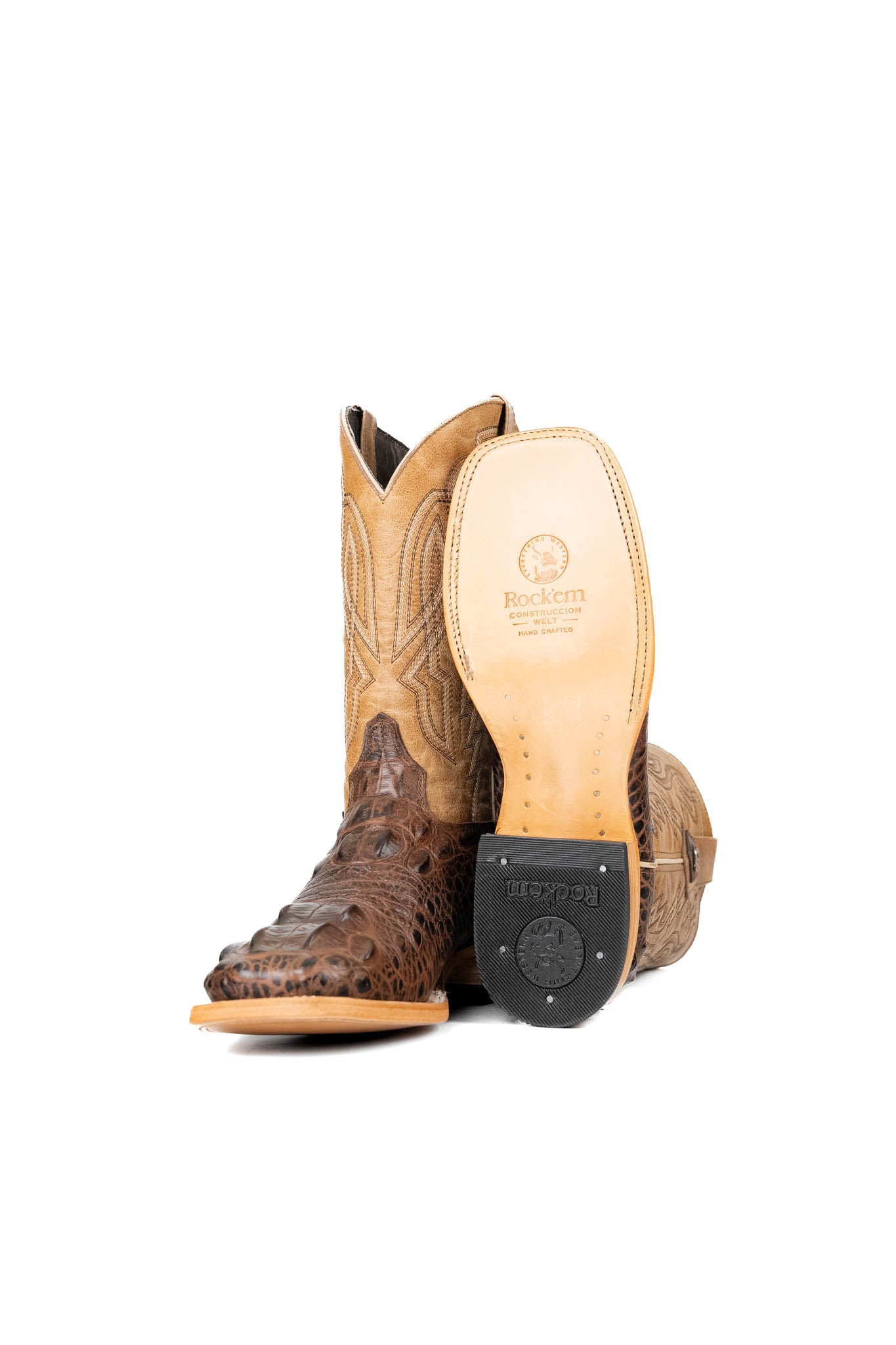 Renegade Giant Alligator Square Toe Cowboy Boots for Men - Western Style Leather Riding Boots with Exotic Skin Texture | Perfect for Rodeo, Country Dancing & Outdoor Adventures