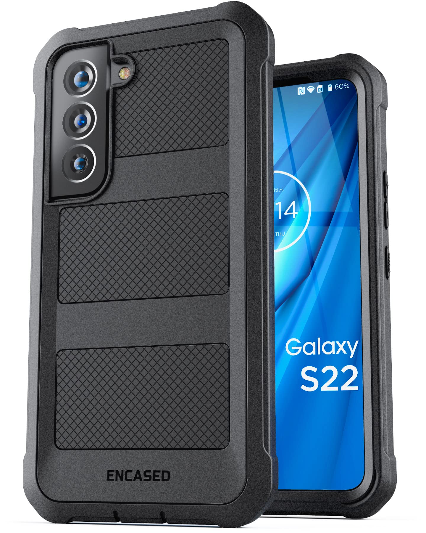 Falcon Samsung Galaxy S22 Case - Full Body Protection (Black) for Daily Use & Travel