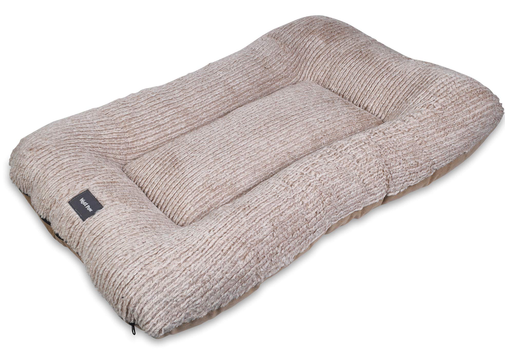West Paw Heyday Dog Bed for Large & Small Dogs - Microsuede, Durable & Easy-to-Clean Pet Bed - Oatmeal Heather Color - X-Large 46