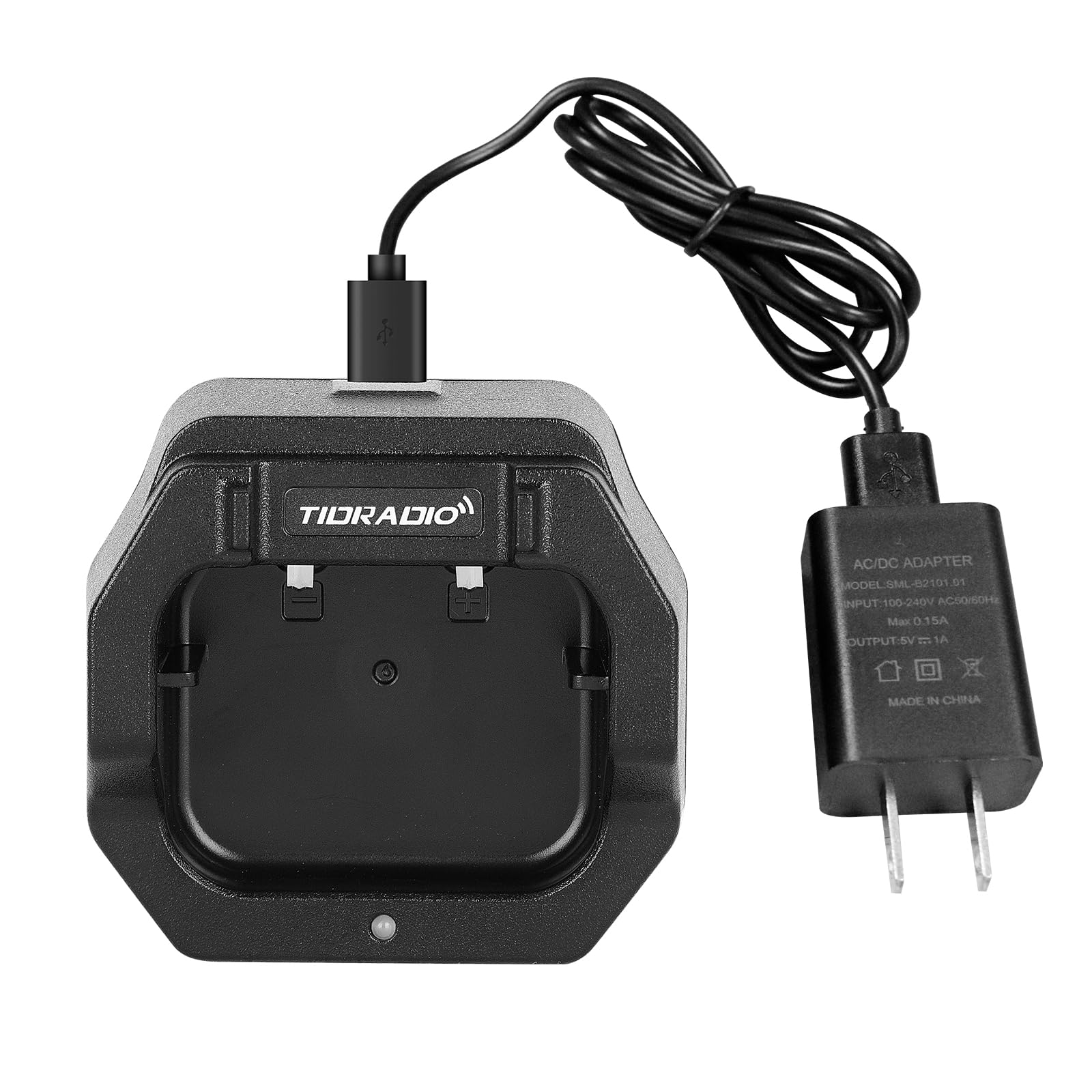 TIDRADO TD-H3 Desktop USB Charger with US Adapter - Fast Charging Cable for Two Way Radios & Walkie Talkies - Perfect for Security, Construction, and Outdoor Adventures