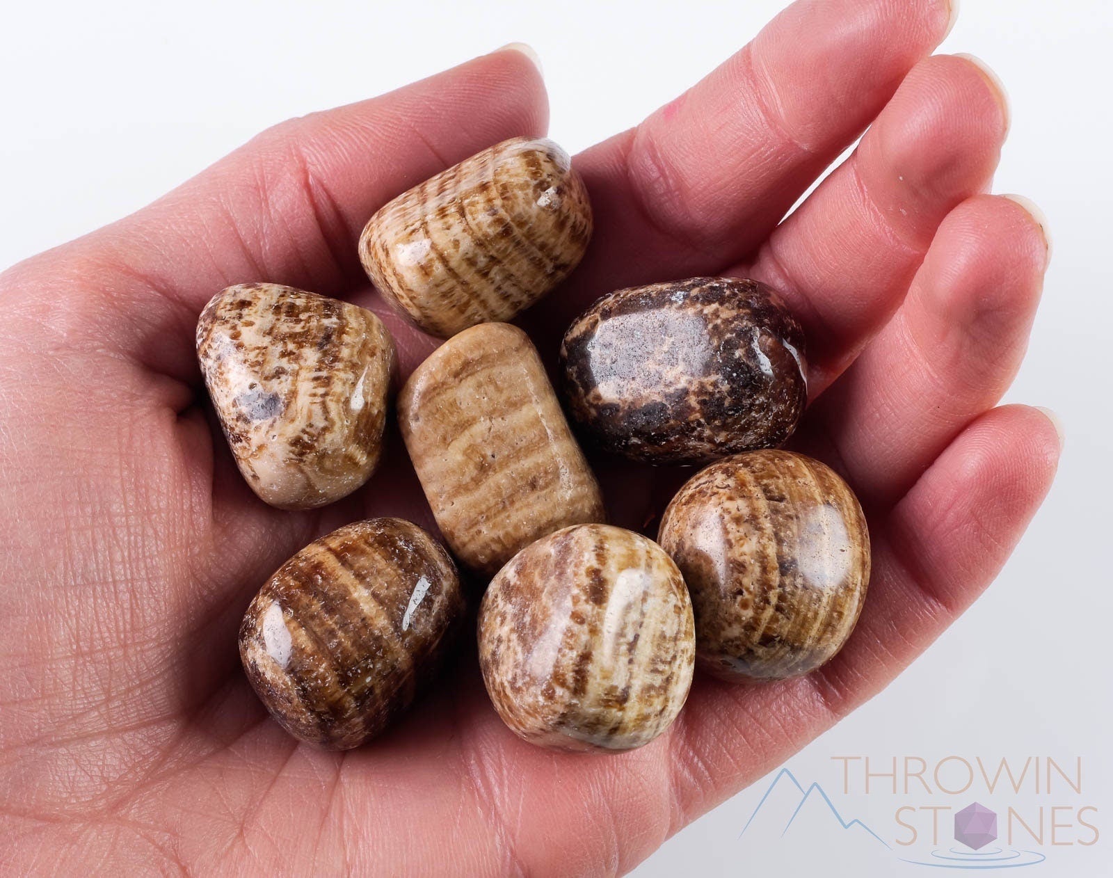 Natural Banded Aragonite Tumbled Stones - Healing Crystals for Self Care, Meditation & Energy Work - E0156 - Perfect for Home Decor, Yoga Spaces & Spiritual Practices