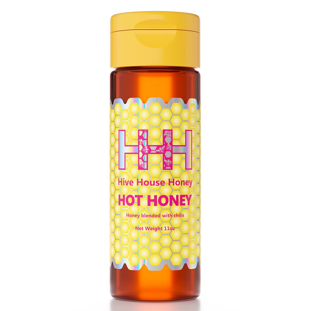 Hive House Hot Honey - Spicy Infused Raw Honey for Cooking, Glazes & Cocktails - Perfect for BBQ, Wings, Pizza & Cocktail Mixing