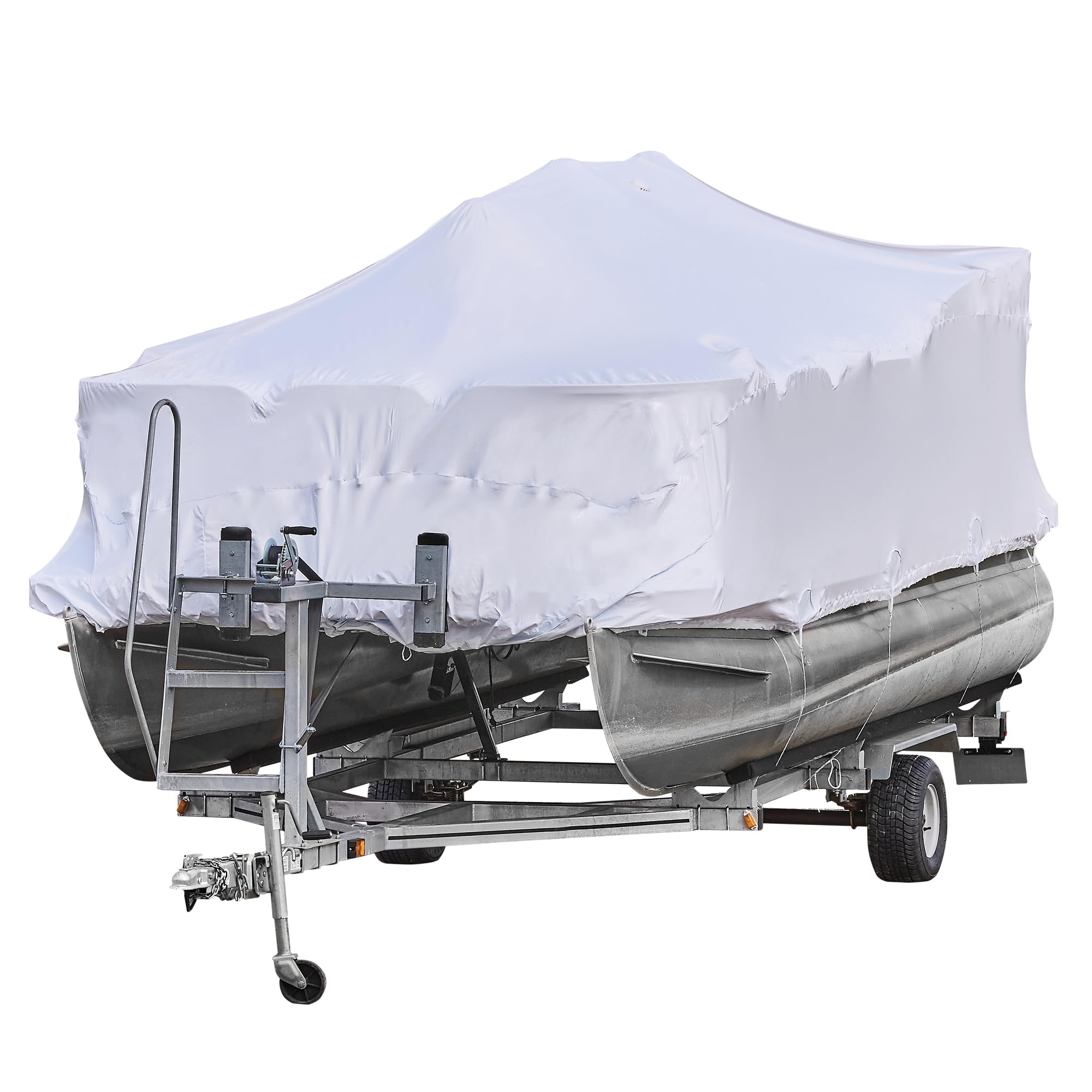 Transhield Heavy Duty Waterproof Pontoon Boat Cover - 22 ft Storage Cover with Perimeter Rope & Straps | Durable, Reusable Protection for Pontoon Boats | Perfect for Outdoor Storage, Winter Protection & Marine Use