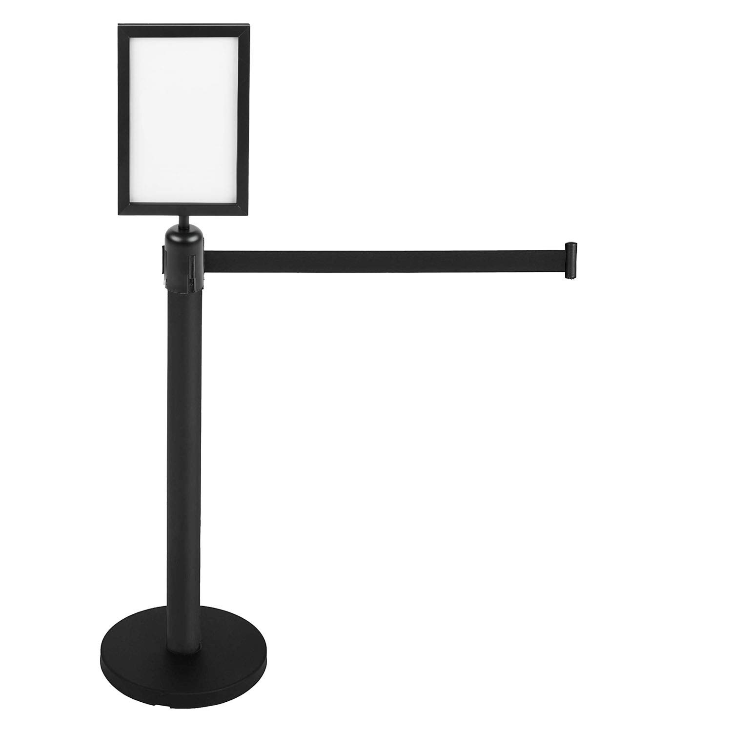 2 PCS Heavy Duty Premium Steel Stanchion Barrier Poles with 9.8-Foot Retractable Black Belt - Crowd Control for Events, Concerts, and Retail Stores | Easy Assembly & 4-Way Connect | Safety Locking Belt | Indoor & Outdoor Use
