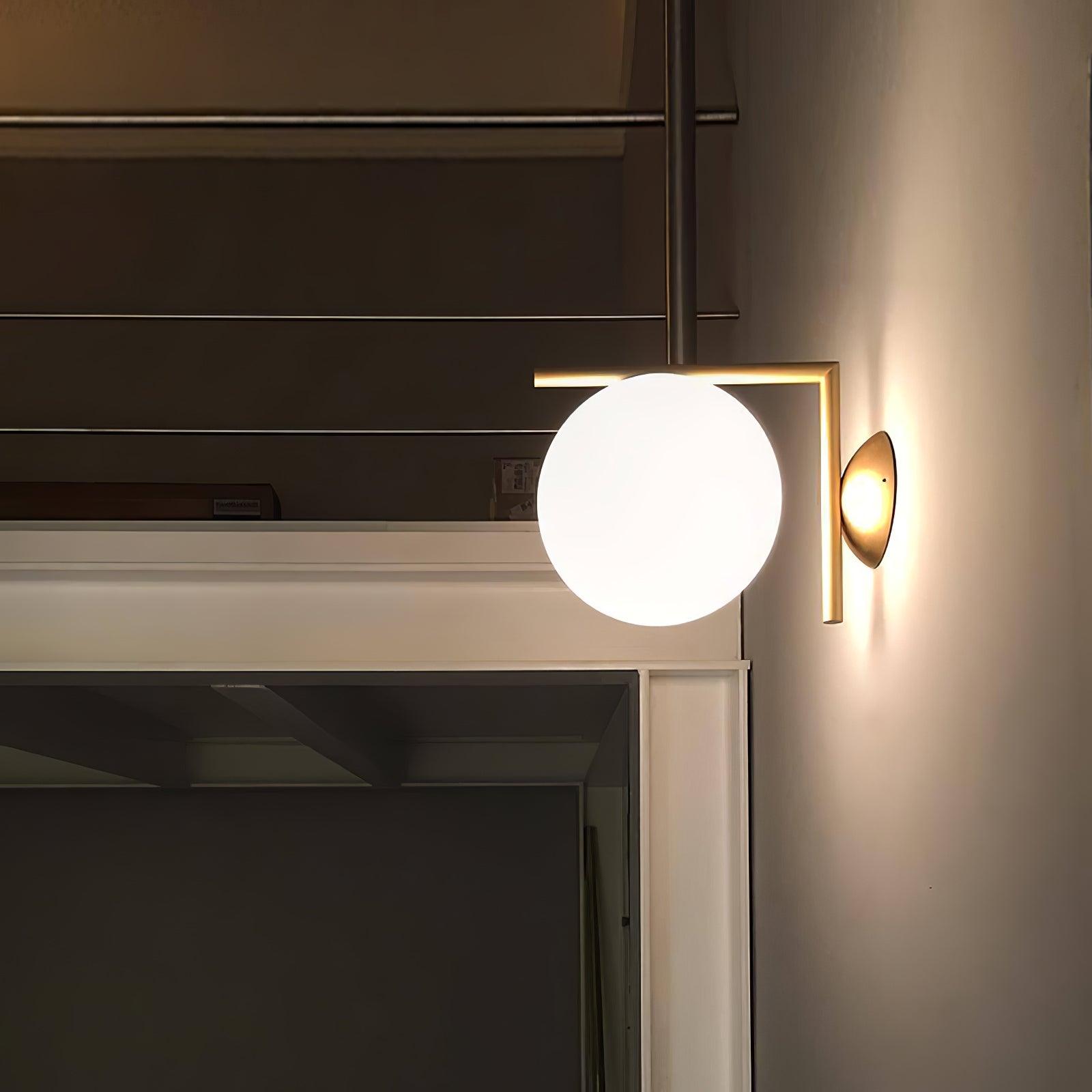 Handmade Blown Glass Opal Wall Sconce - Elegant Lighting Fixture for Bedroom, Living Room & Hallway Decor