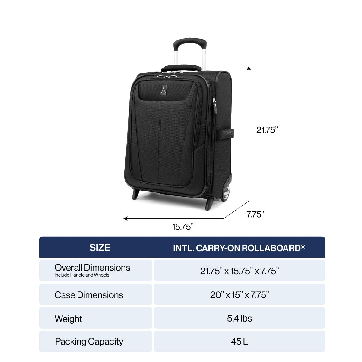 Travelpro Maxlite 5 Expandable 20-Inch Carry On Luggage - Lightweight Softside Upright Suitcase with 2 Wheels for Men & Women (Slate Green) - Perfect for Air Travel, Business Trips & Weekend Getaways