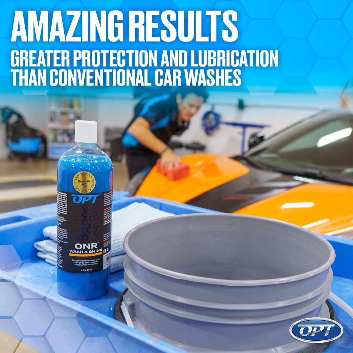 Optimum No Rinse Wash and Shine - ONR Car Wash Concentrate (New Formula V5) - 4 Gallons (128 Fl Oz Pack of 4) - Safe for Paint, Coatings, Wraps & Interior - Rinseless Wash Soap Alternative - Perfect for Waterless Car Washing, Detailing & Quick Cleanups