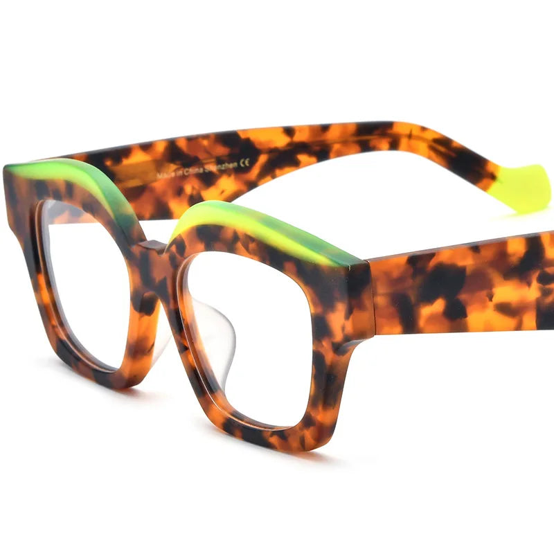 CCspace Unisex Full Rim Square Acetate Eyeglasses 57163 - Stylish & Durable Eyewear for Men & Women | Perfect for Work, Reading & Fashion Accessories