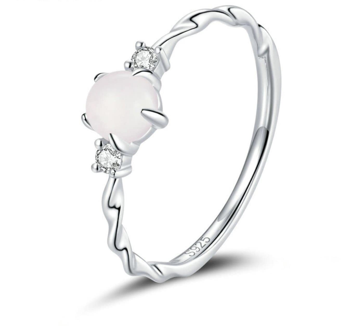 925 Sterling Silver Moonstone Ring for Women - Vintage Retro Stackable Band, Dainty Fine Jewelry Gift for Her - Perfect for Everyday Wear, Boho Style & Special Occasions