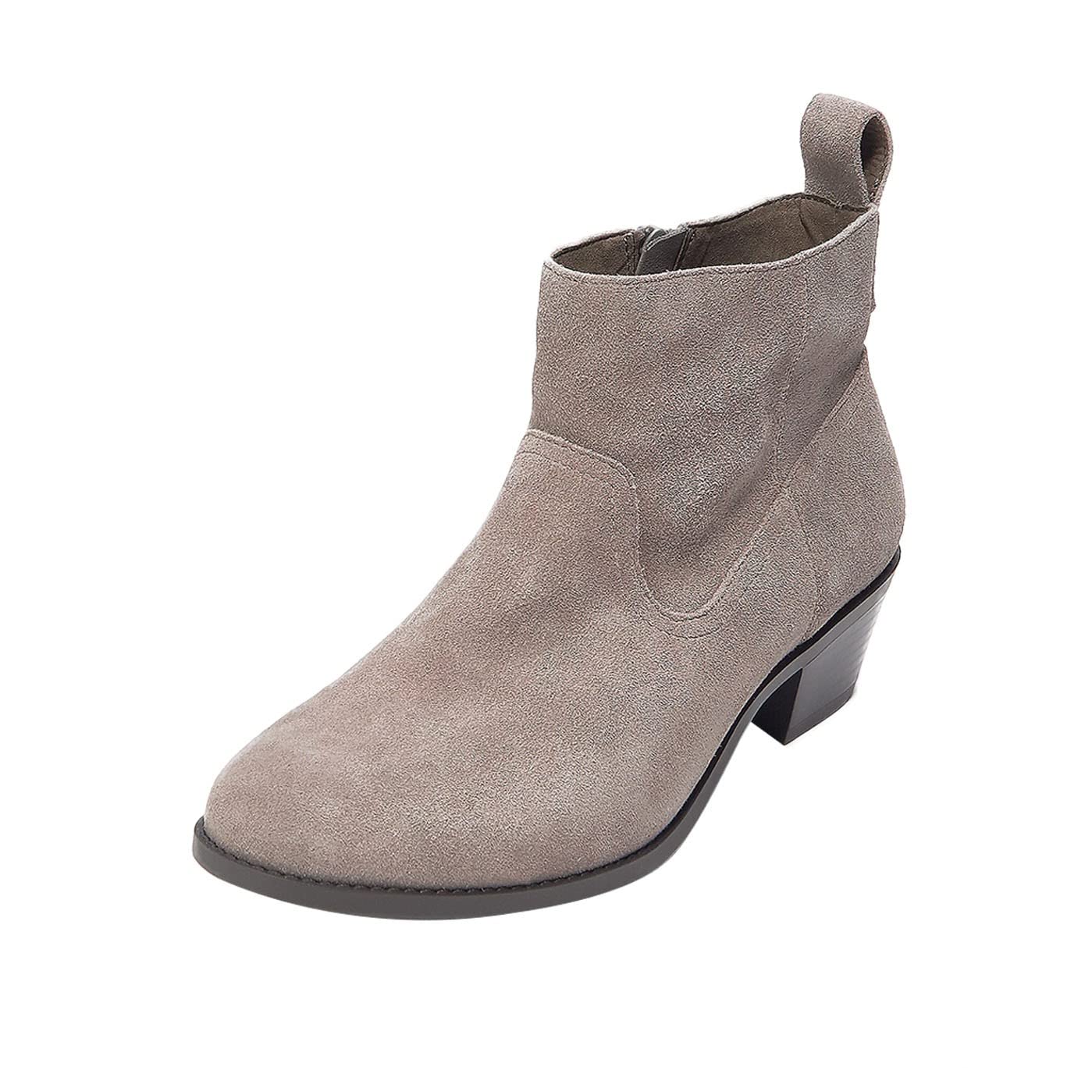Women's Fashion Winter Boots - Ankle Boots with Side Zipper, Warm Round Toe & Thick Heel for Casual Wear, Office & Outdoor Activities