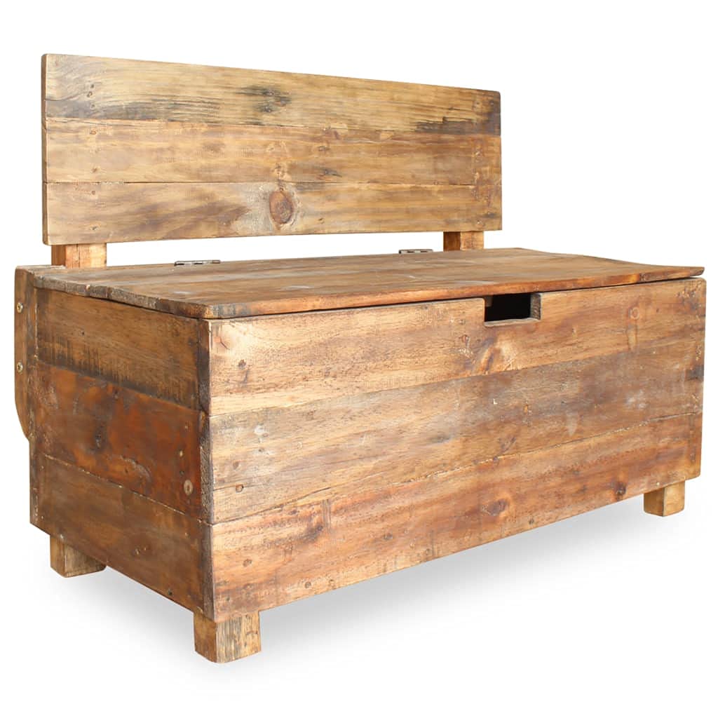 Solid Reclaimed Wood Entryway Storage Bench - 33.9