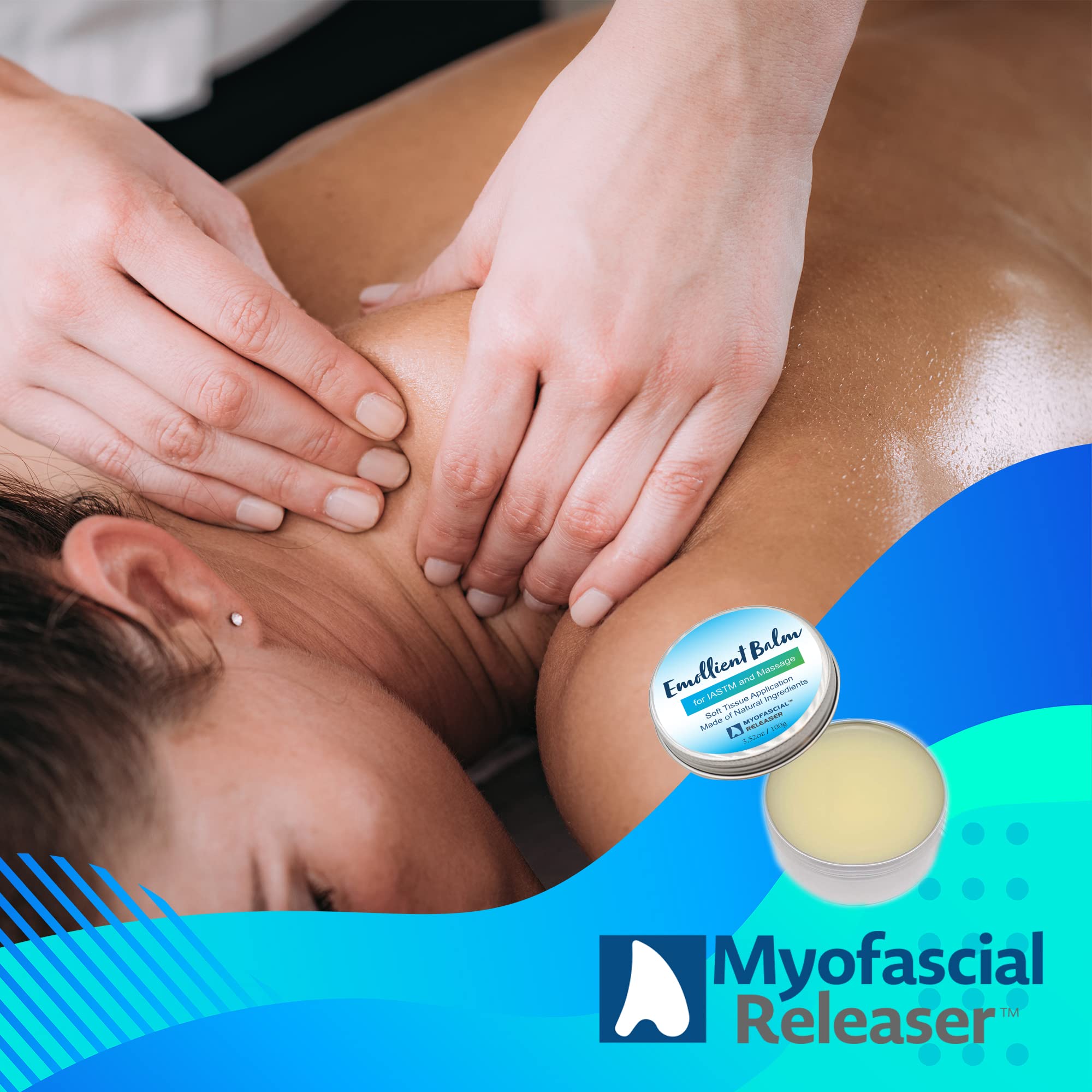 **Natural Essential Massage Oil & Myofascial Release Tool - Ultra Strength Muscle Rub Balm for Massage Therapy, IASTM & Gua Sha - 100g | Relieve Sore Muscles, Improve Recovery & Relaxation**    *(Use for post-workout recovery, deep tissue massage, pain relief, and relaxation at home or in professional therapy sessions.)*