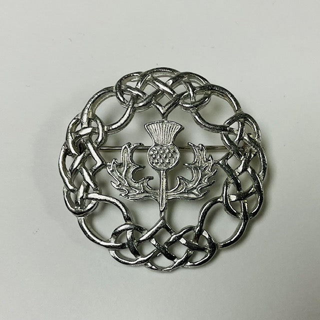 Celtic Thistle Sash Brooch - Vintage Scottish Style Pin for Shawls, Scarves & Kilts - Perfect for Weddings, Highland Dances & Celtic Festivals