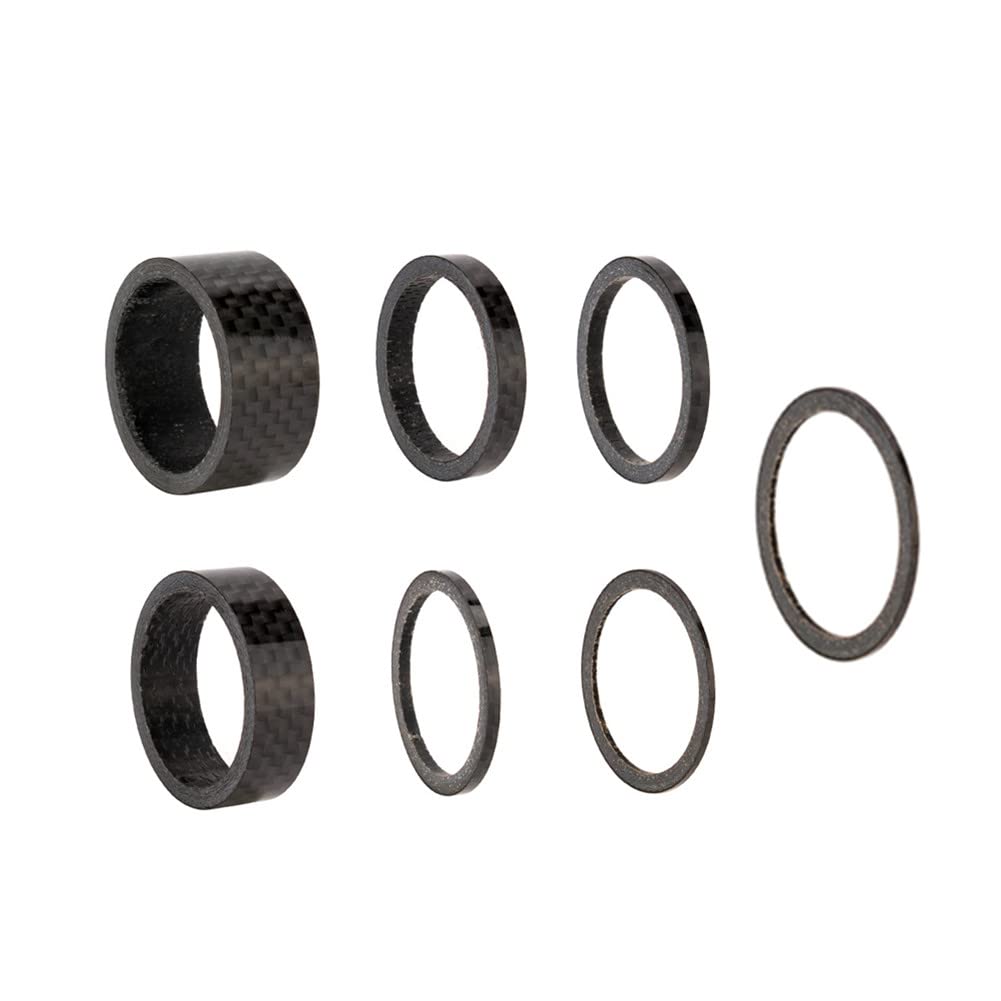 Jilukibo 11-Piece Carbon Fiber Bike Headset Spacer Kit - 28.8mm Bicycle Stem Spacers (20/15/10/5/3/2/1mm) for Mountain & Road Bikes - Lightweight Fork Washers for Cycling Upgrades & Maintenance