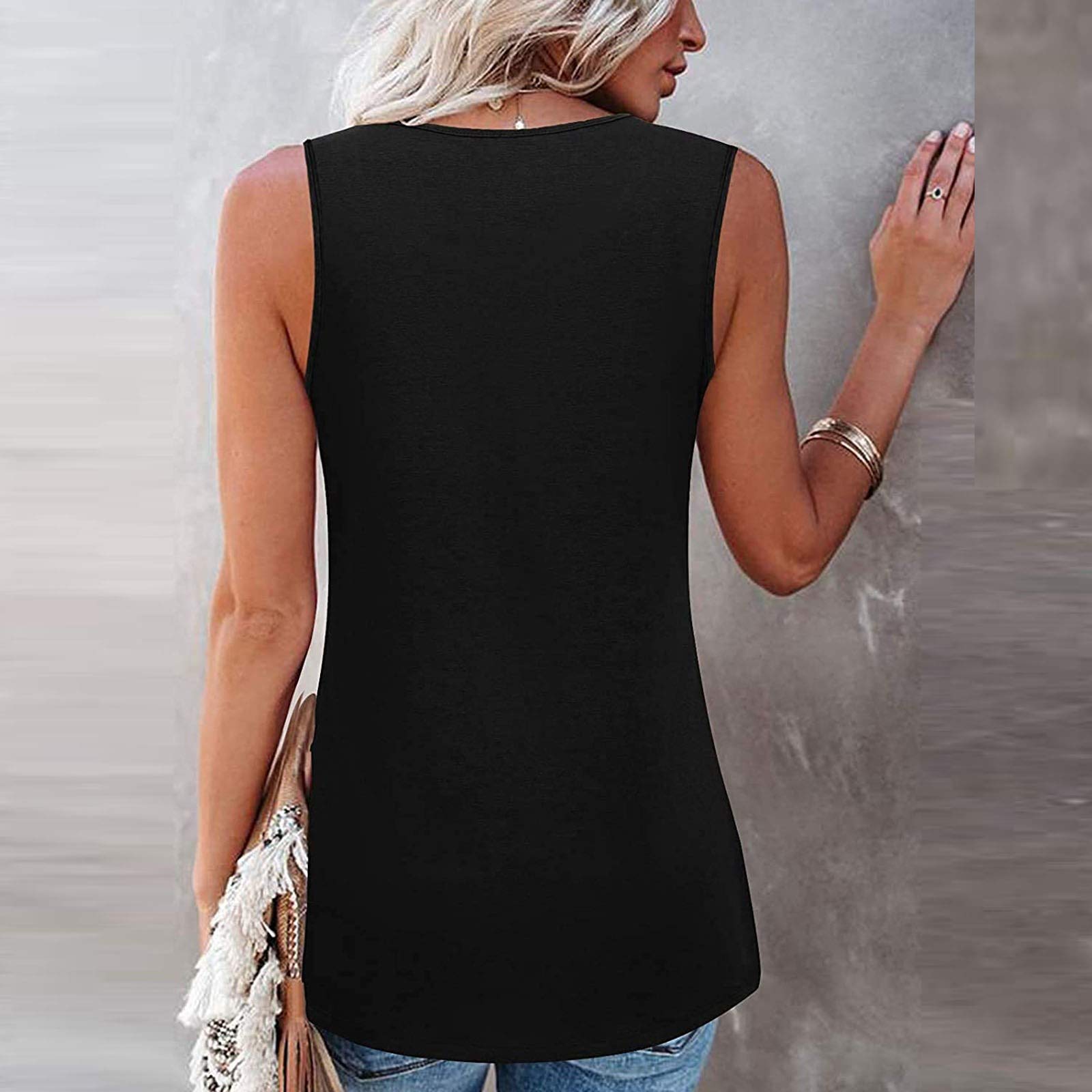 Plus Size Floral Tank Tops for Women - V Neck Summer Blouse for Casual Outings
