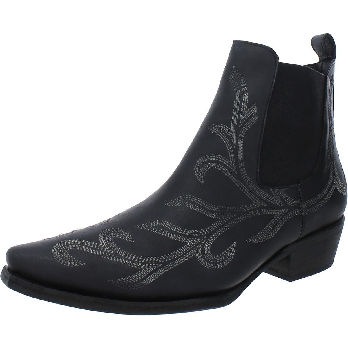 Free People Wayward Western Boots for Women - Stylish Cowgirl Ankle Boots with Leather & Suede | Perfect for Country Music Festivals, Rodeos & Western Fashion