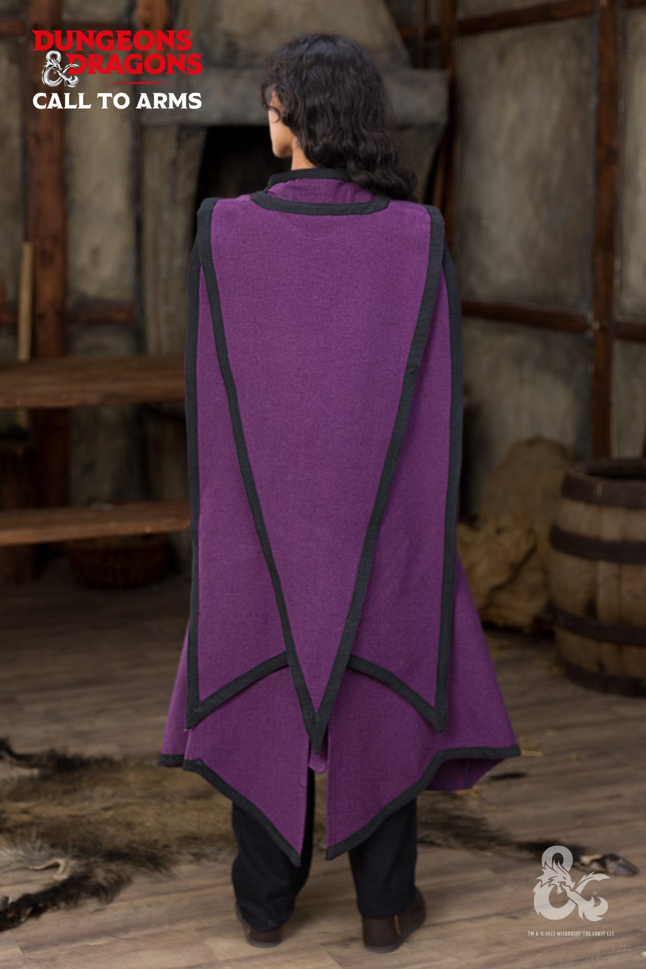Dungeons & Dragons Sorcerer Cape - Purple & Black Fantasy Costume Cloak for Cosplay, LARP & Halloween Costumes