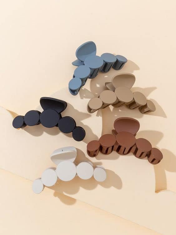 CHRONEX 5-Piece Assorted Hair Claw Clips Set - Hollow Out Heart Shaped Hair Clips, Wavy Twist Hair Clamps for Women | Stylish Hair Accessories for Daily Use, Parties & Weddings (6 Patterns)