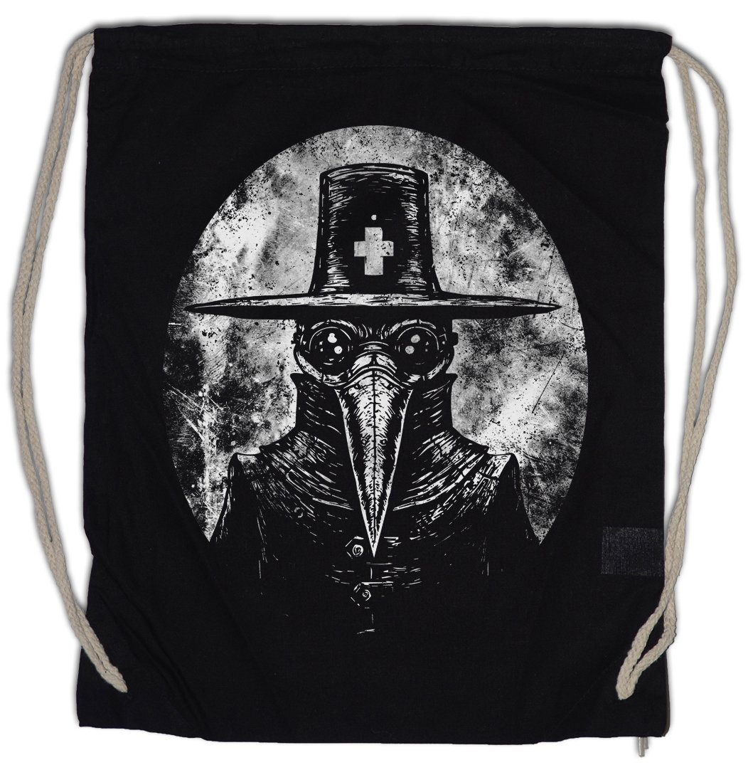 Plague Doctor Drawstring Bag - Gym Sack for Workout & Travel | Halloween Costume Accessory, Cosplay, Gym Essentials