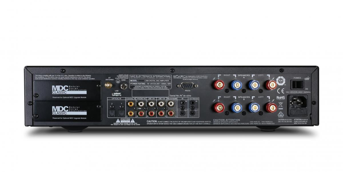 NAD C 368 Stereo Integrated Amplifier with Built-in DAC & Bluetooth® - Hi-Fi Audio System for Home Theater & Music Listening