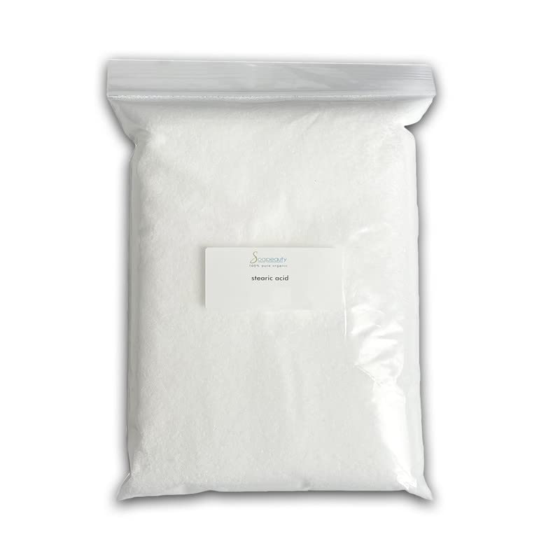 Soapeauty Pure 4 OZ Stearic Acid - Palm Oil Derived, Triple Pressed, Vegan, Lactose-Free, Gluten-Free, Glutamate-Free, BSE-Free for DIY Lotion Making & Skincare Products | Perfect for Homemade Soaps, Creams, and Cosmetic Formulations