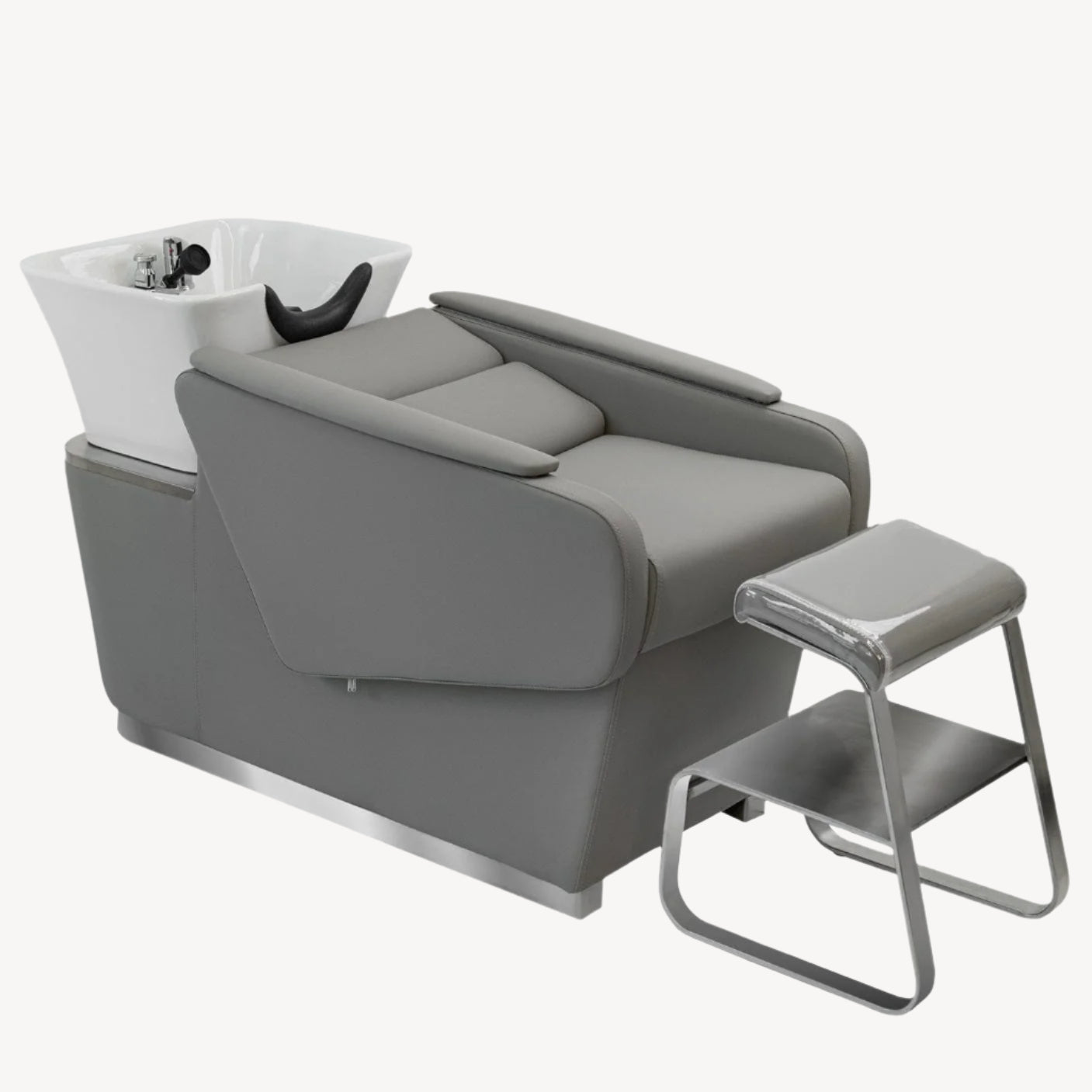 BERGAMO Professional Shampoo Station & Backwash Unit for Salon & Spa - Hydraulic Hair Washing Sink with Adjustable Chair for Hairdressers & Beauty Parlors