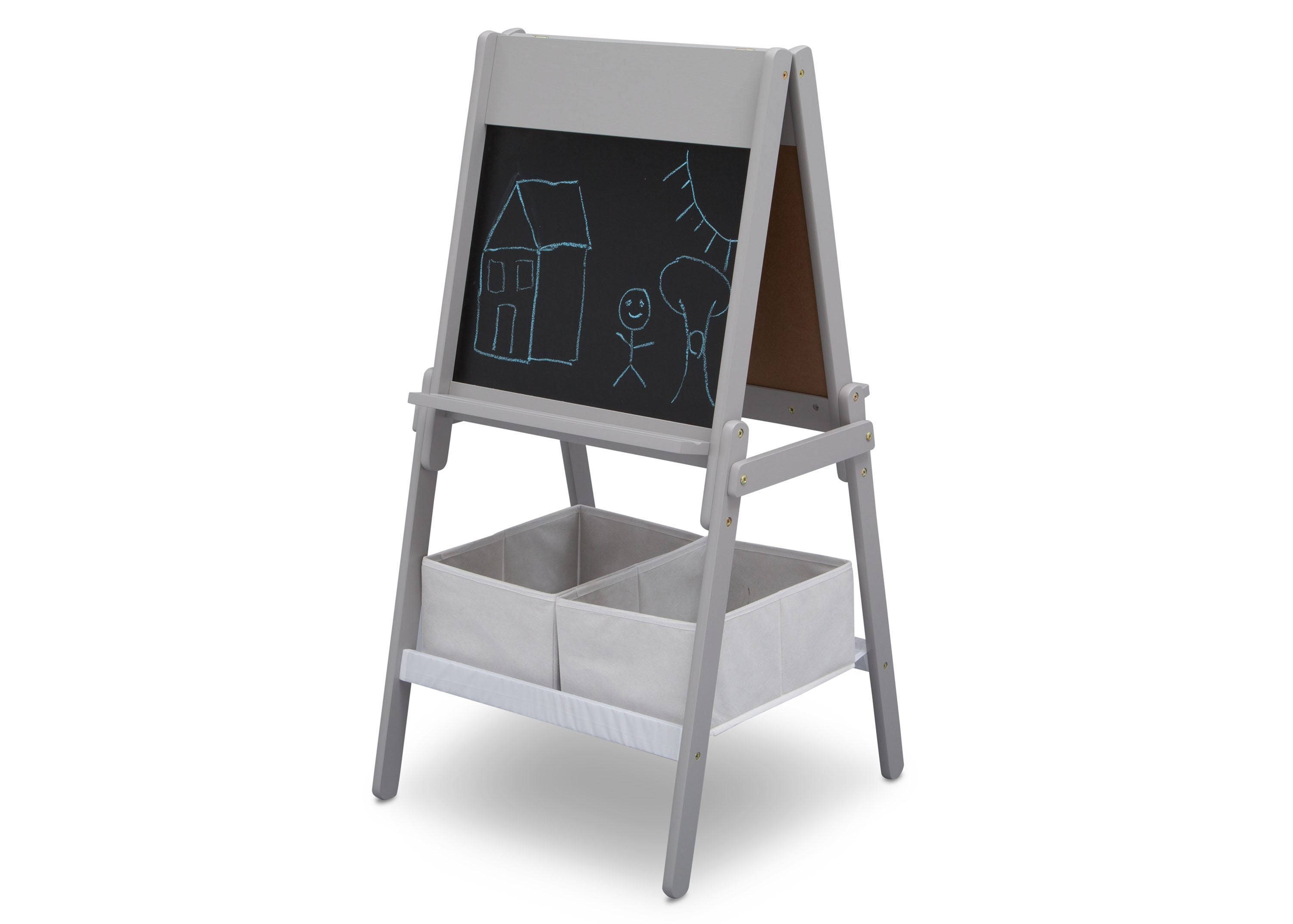 MySize Double Sided Storage Easel - Adjustable Kids Art Easel with Dry Erase & Chalkboard - Perfect for Home, Classroom & Art Studio