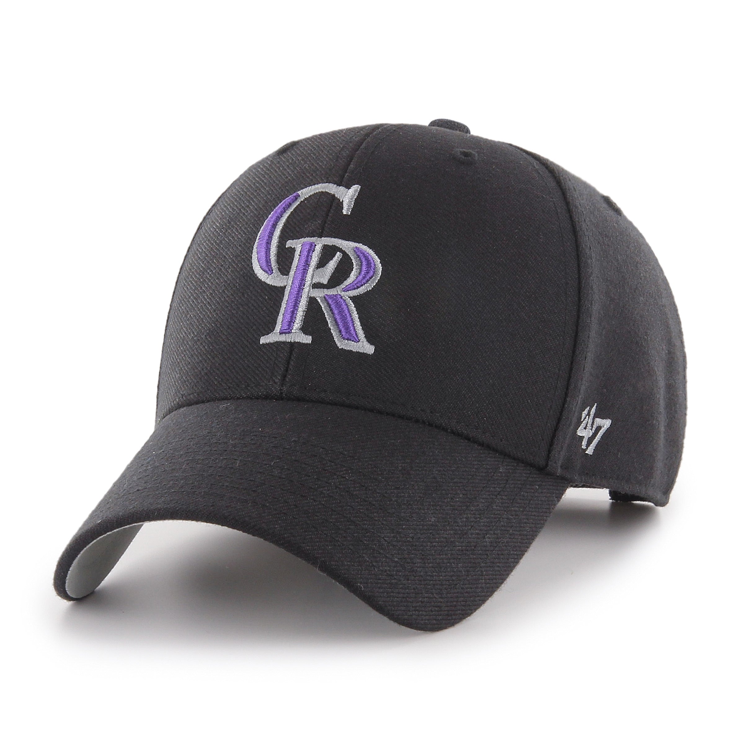 47 Brand Colorado Rockies MVP Adjustable Baseball Cap - Black | Adjustable Snapback Hat for Men & Women | Perfect for Baseball Games, Outdoor Sports & Casual Wear