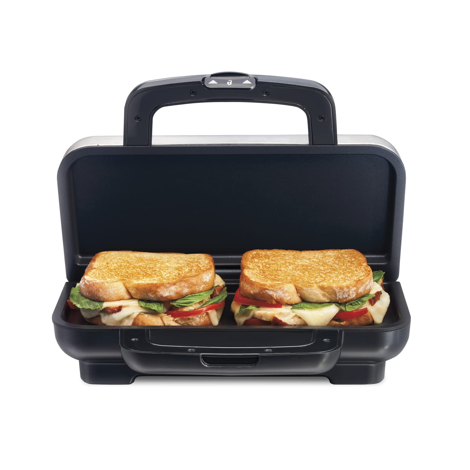 Proctor Silex Deluxe Hot Sandwich Maker with Nonstick Plates - Stainless Steel (25415) - Perfect for Grilled Cheese, Paninis & Breakfast Sandwiches at Home or Office
