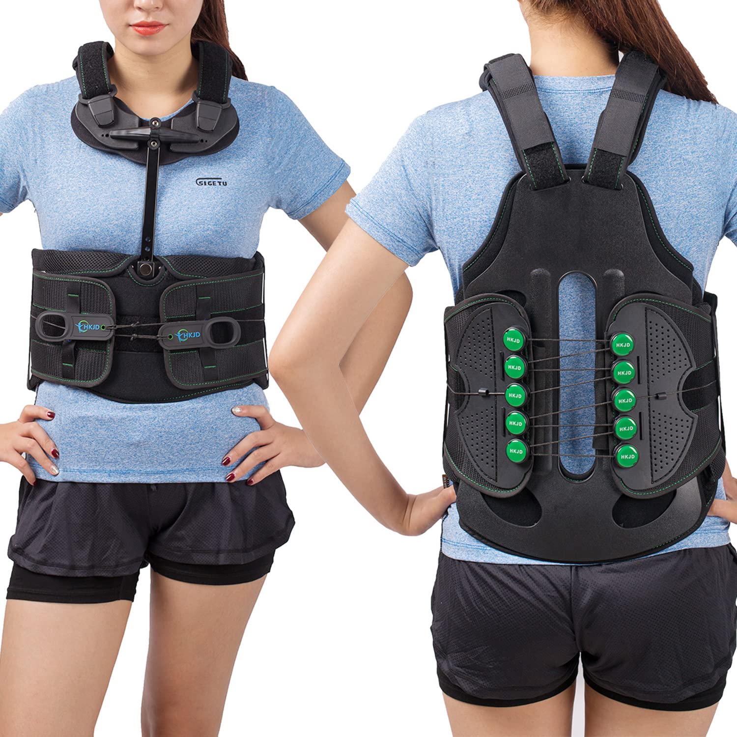 TLSO Thoracic Full Back Brace for Men & Women - Universal Support for Kyphosis, Compression Fractures, Osteoporosis & Spine Injuries - Hard Lumbar Support (Large Size) - Ideal for Post-Surgery Recovery & Daily Pain Relief