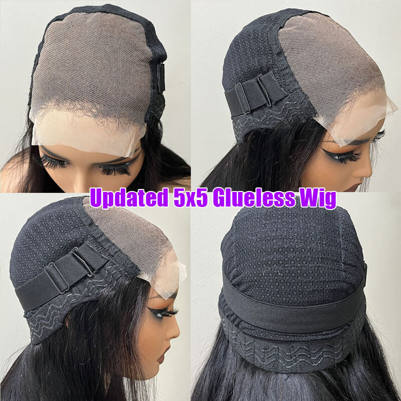 Eullair Wear and Go Wigs - Pre Plucked 9x6 Lace Front Human Hair Wig, Kinky Straight Glueless Wig with Bye Bye Knots for Black Women - Perfect for Daily Wear, Parties & Special Occasions