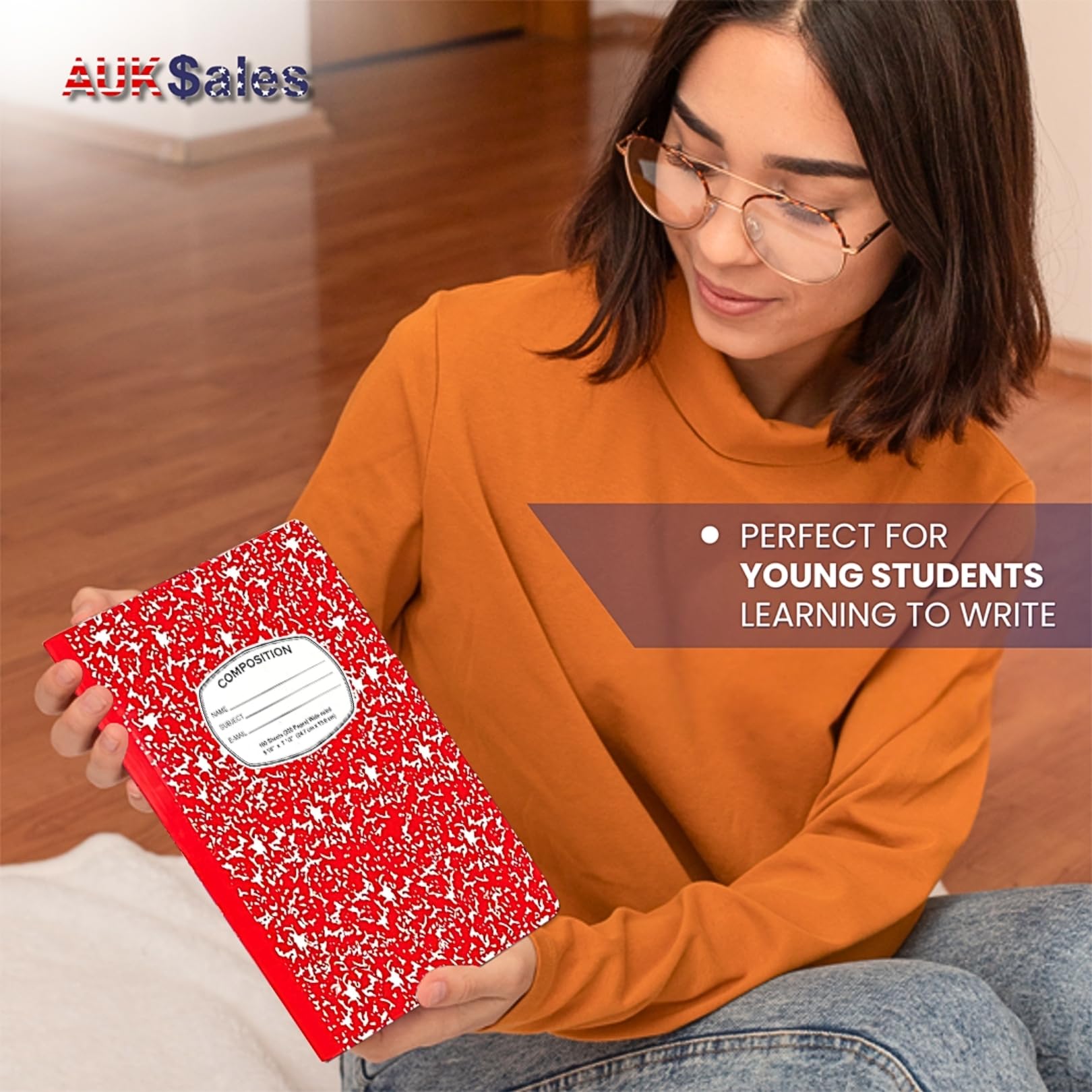 AUKSales Wide Ruled Composition Notebooks 48-Pack - 9.75