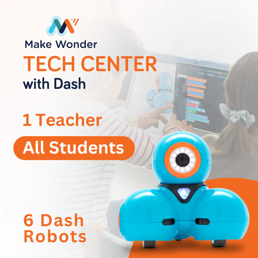 Wonder Workshop Make Wonder Tech Center with Dash - STEM Learning Robot for Kids Ages 6+ | Coding & Programming Educational Toy | Perfect for Classroom, Homeschool & Playtime Activities
