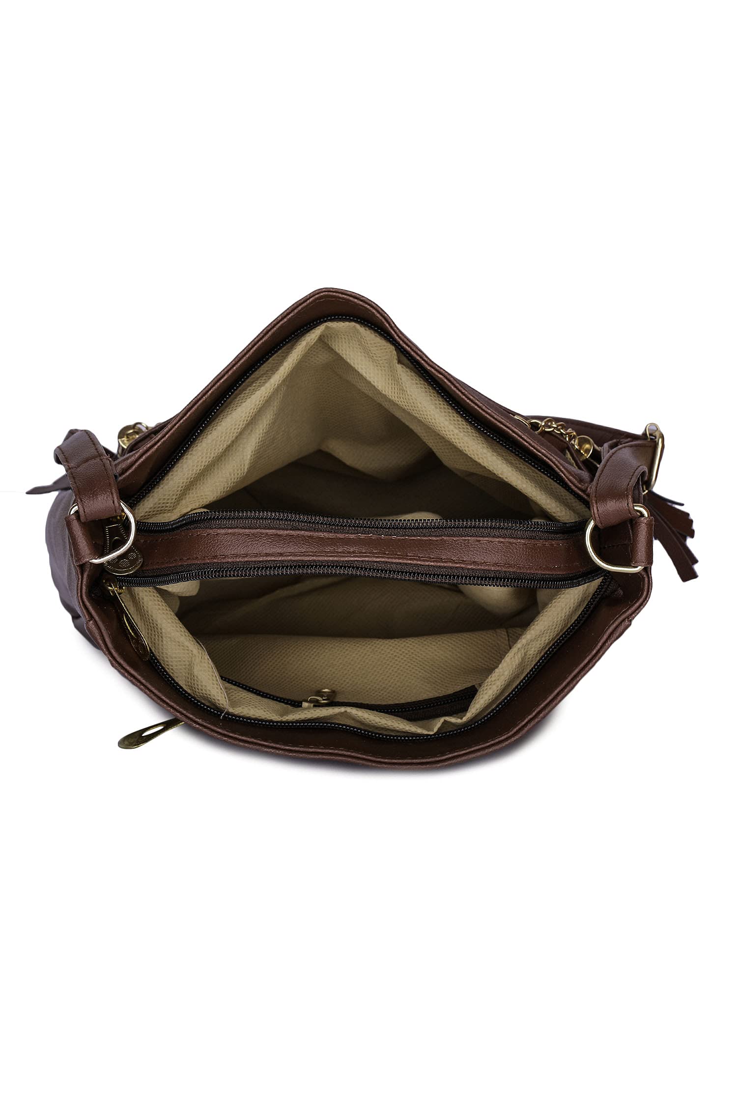 GLOSSY Girls' Sling Bag Crossbody Purse for Teens - Stylish Brown Leather Shoulder Bag (UF777088) | Perfect for School, Travel & Everyday Use