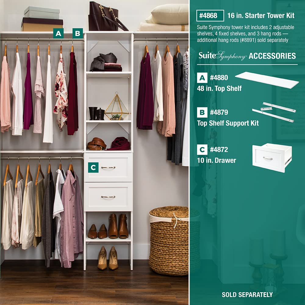 ClosetMaid SuiteSymphony Shaker Style Wooden Drawer Organizer - 16