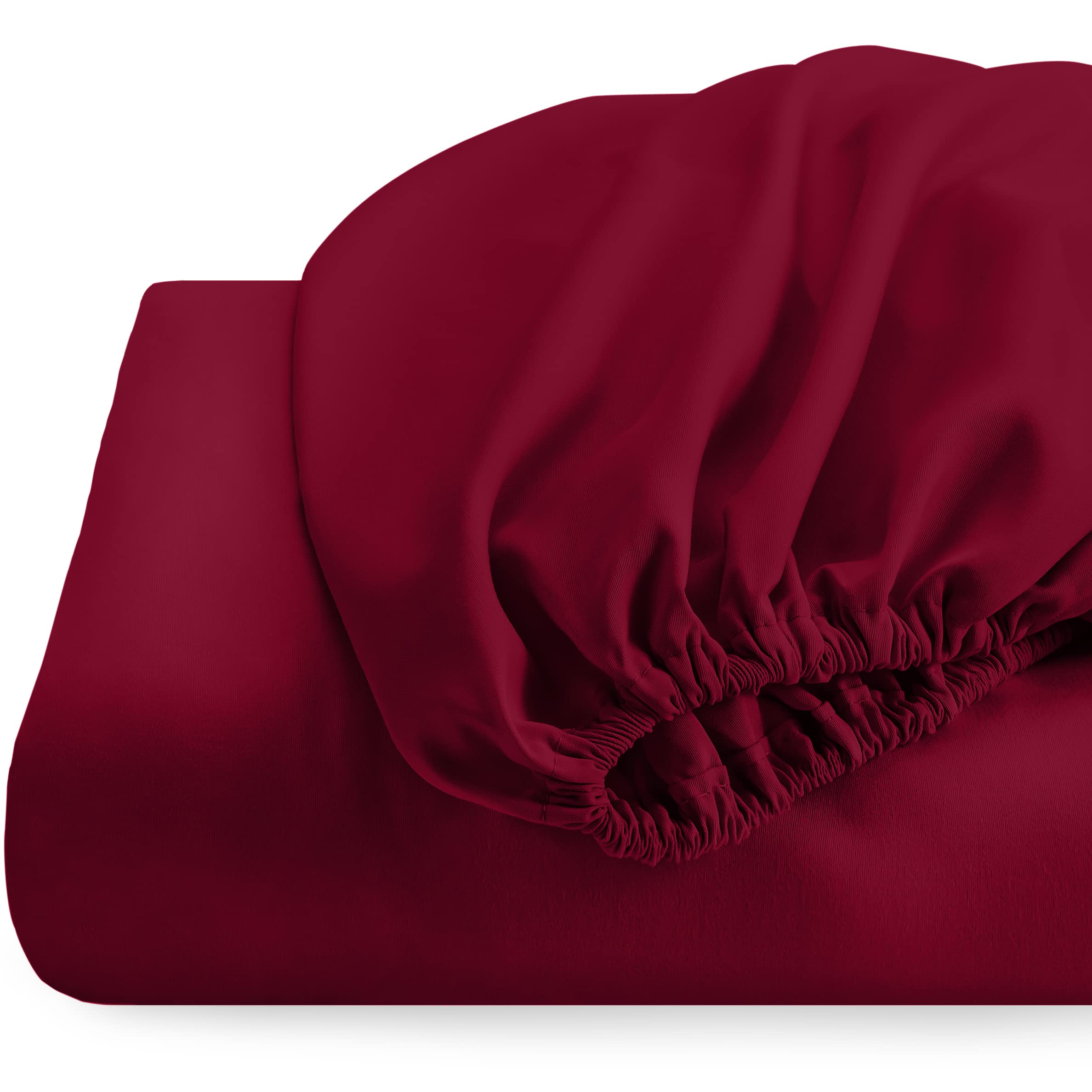 Lightweight Super Soft Easy Care Microfiber Bed Sheet Set - Single/Queen Size with Elastic Support (Raspberry) | Perfect for Home, Hotel & Guest Room Comfort