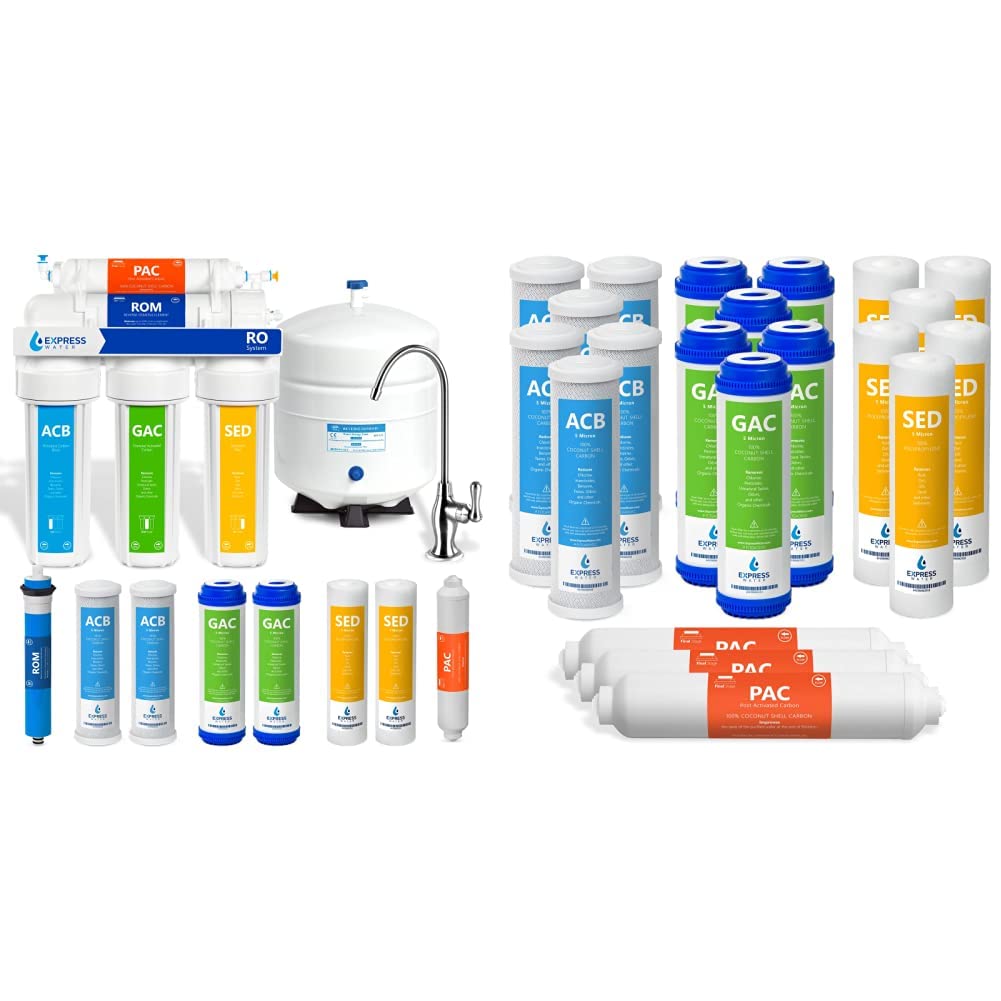 Express Water RO5DX Reverse Osmosis Water Filtration System with 3-Year Replacement Filters - Under Sink Drinking Water Purifier for Home & Kitchen Use