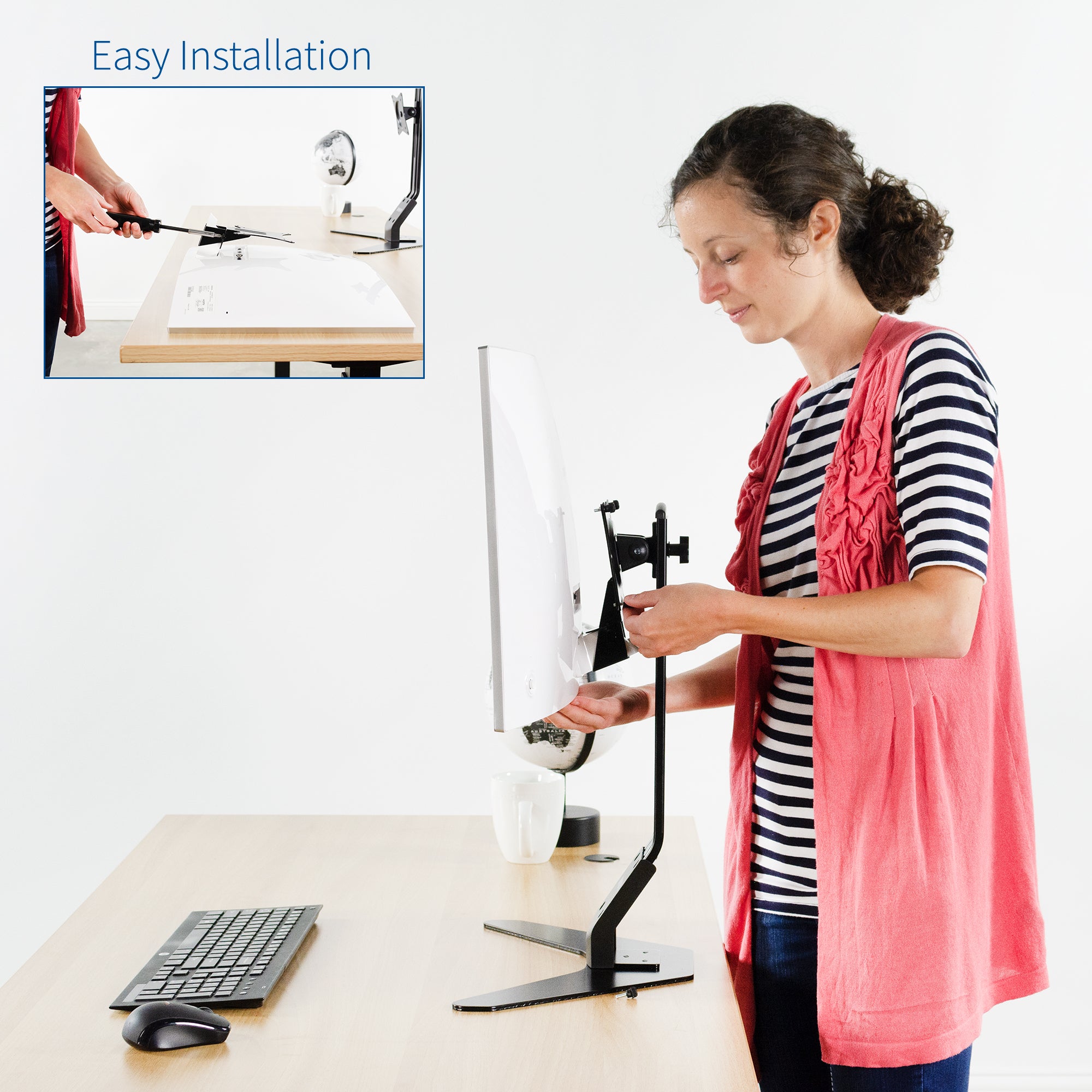VESA Mount Adapter for Samsung CF591 Series Monitor - Universal Bracket for Wall Mounting & Desk Setup in Home Office & Gaming Rooms
