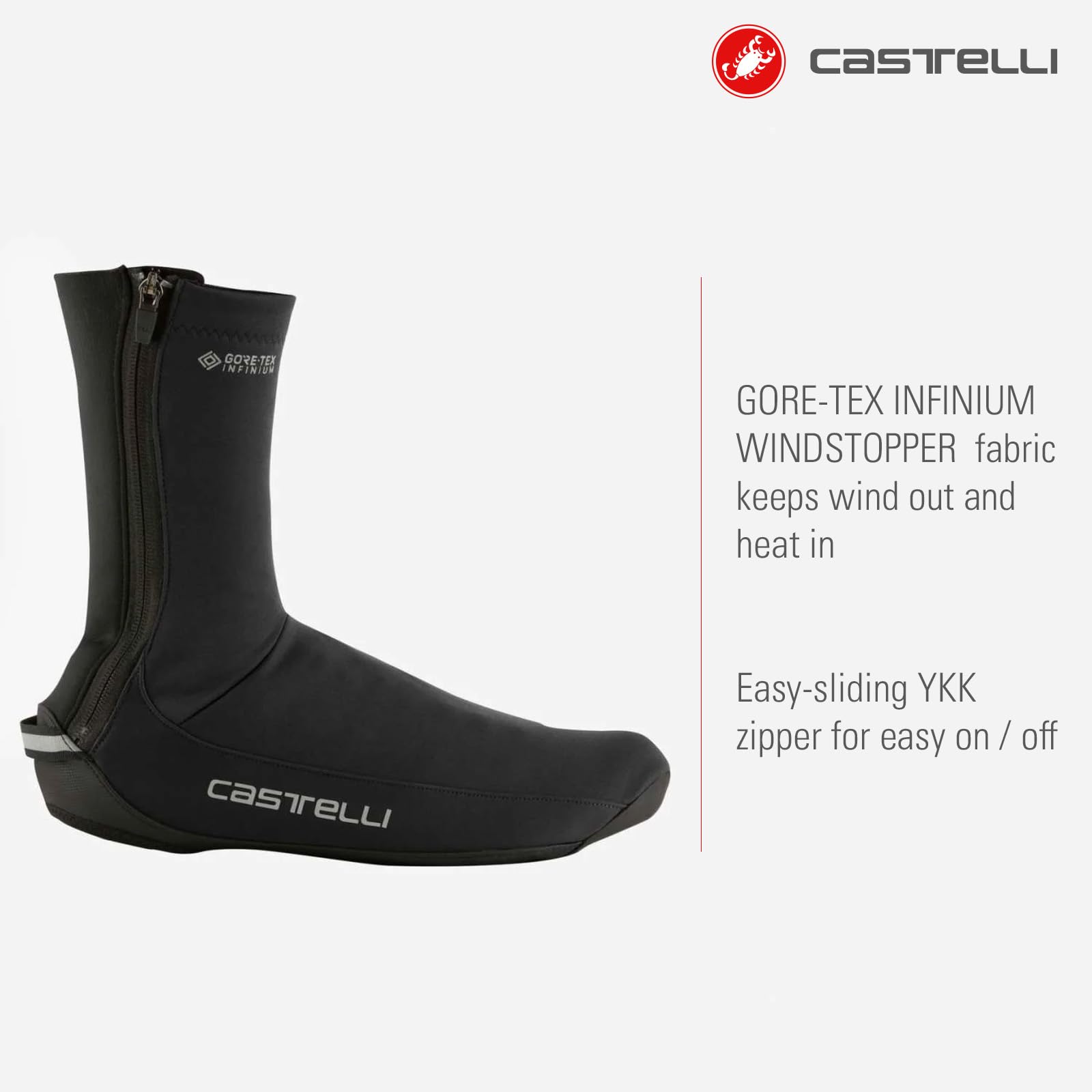 Castelli Men's Espresso Windproof Shoe Covers - Thermal Cycling Overshoes for Road & Mountain Biking - Perfect for Cold Weather Training & Winter Rides