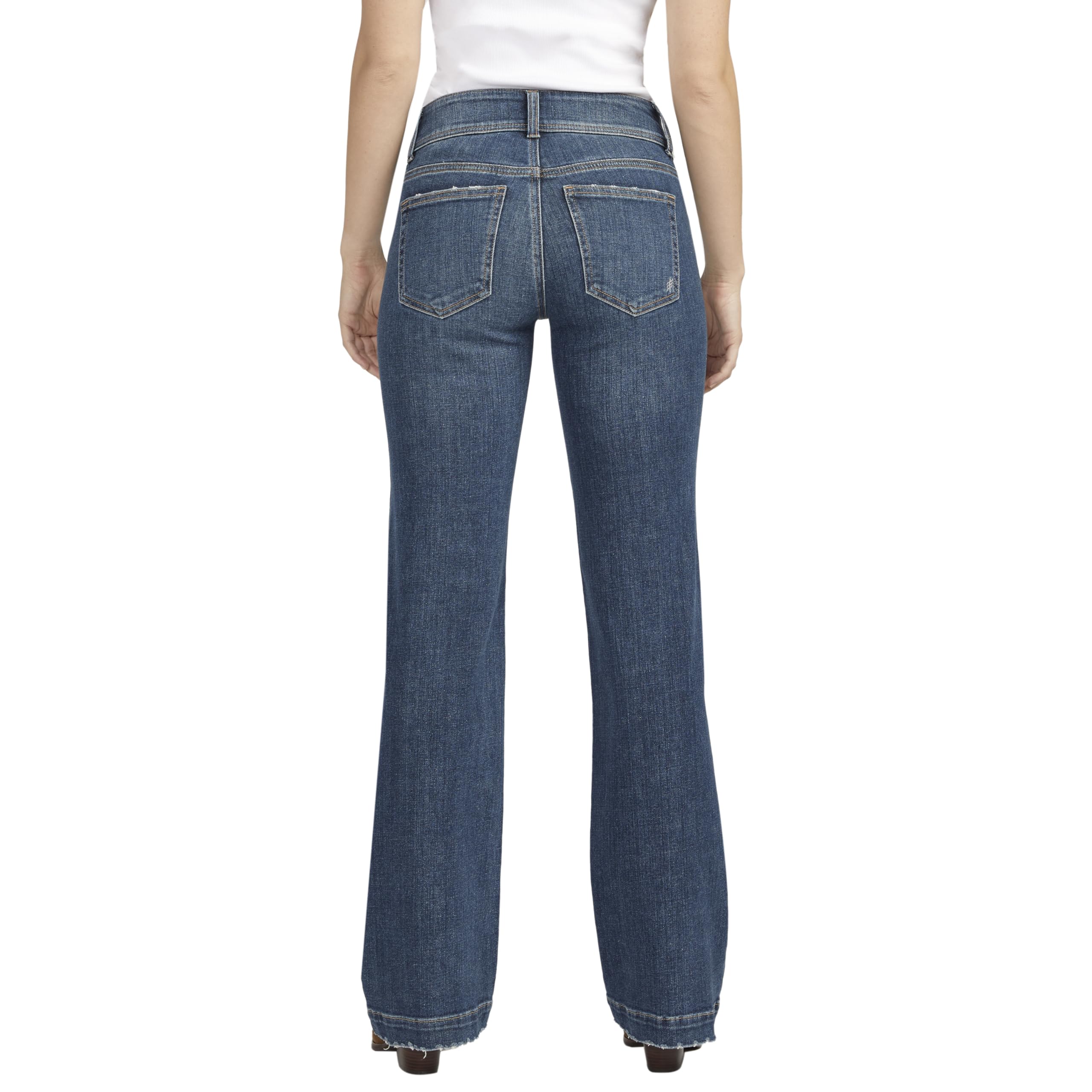 Silver Jeans Co. Women's Suki Mid Rise Curvy Fit Bootcut Jeans - Comfortable Stretch Denim Pants for Work, Casual & Date Night Outfits