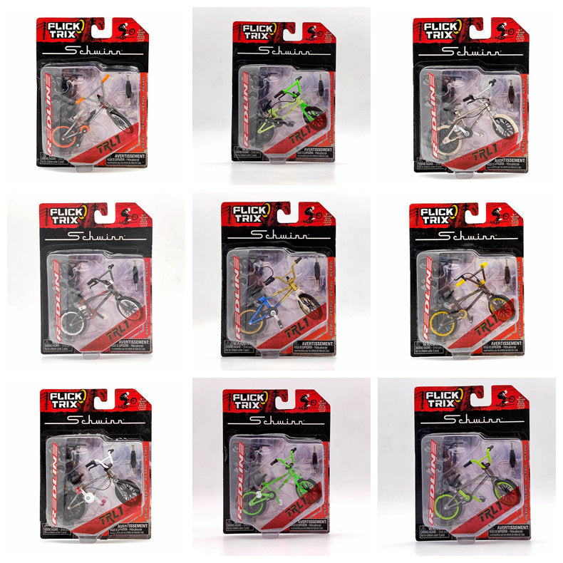 5Pcs Finger Bike FLICK TRIX Miniature BMX Diecast Models - Premium Collectible Toy Bicycles for Desk Decor, Stress Relief & Office Fun