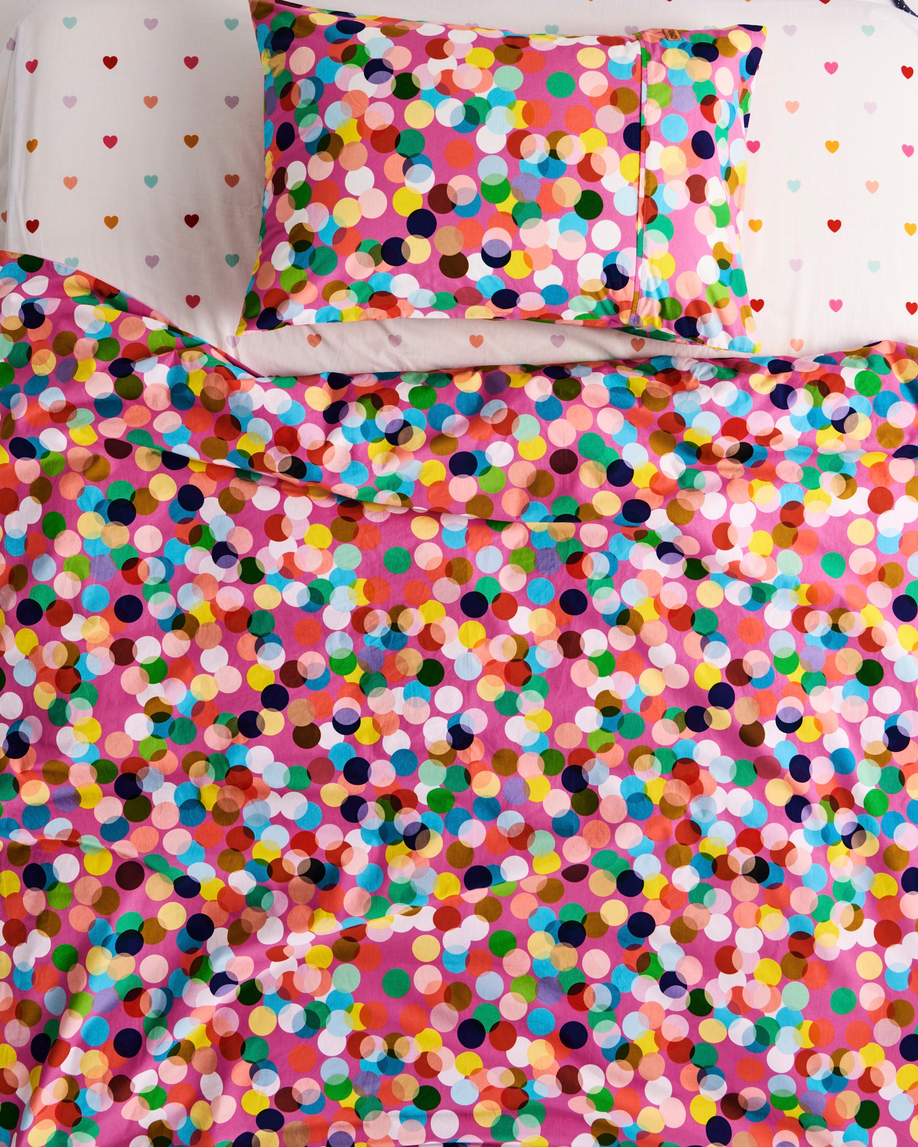 Confetti Pink Organic Cotton Quilt Cover Set - Soft & Breathable Queen Size Bedding - Perfect for Master Bedroom, Guest Room & Dorm Decor (US)