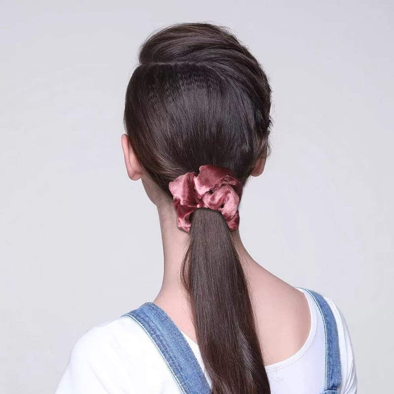 Staila 10 Pack Velvet Scrunchies Hair Ties - Soft & Elegant Hair Elastics for Women & Girls (10 Colors) - Perfect for School, Work, Gym & Everyday Hairstyles