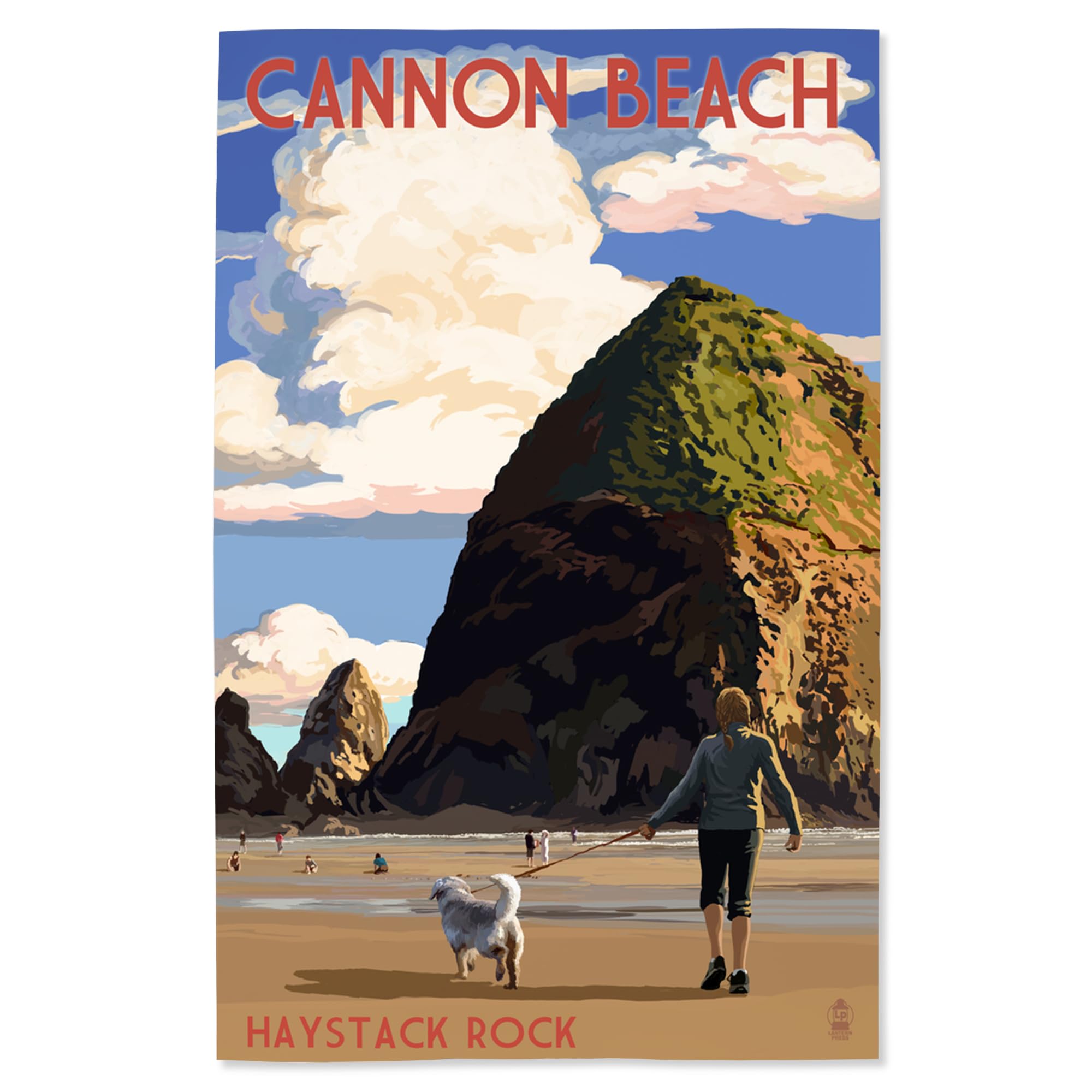 Lantern Press 16x24 Inch Giclee Print - Cannon Beach Oregon Haystack Rock Wall Art | Coastal Decor for Living Room, Bedroom & Office