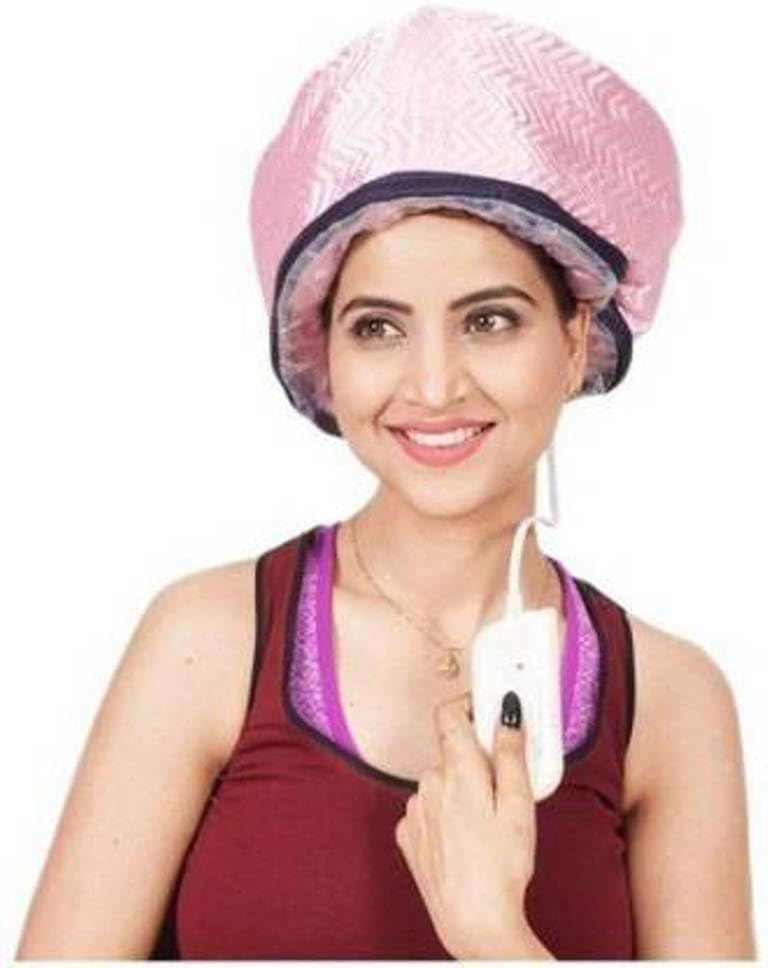 Eopzo Thermal Hair Spa Cap with Detachable Temperature Control - Deep Conditioning Treatment for Damaged Hair, Nourishing Moisturizer, Home SPA Steam Hair Care & Facial Steamer (Pink) | Perfect for Salon-Style Treatments, At-Home Hair Therapy, and Relaxing Self-Care Sessions