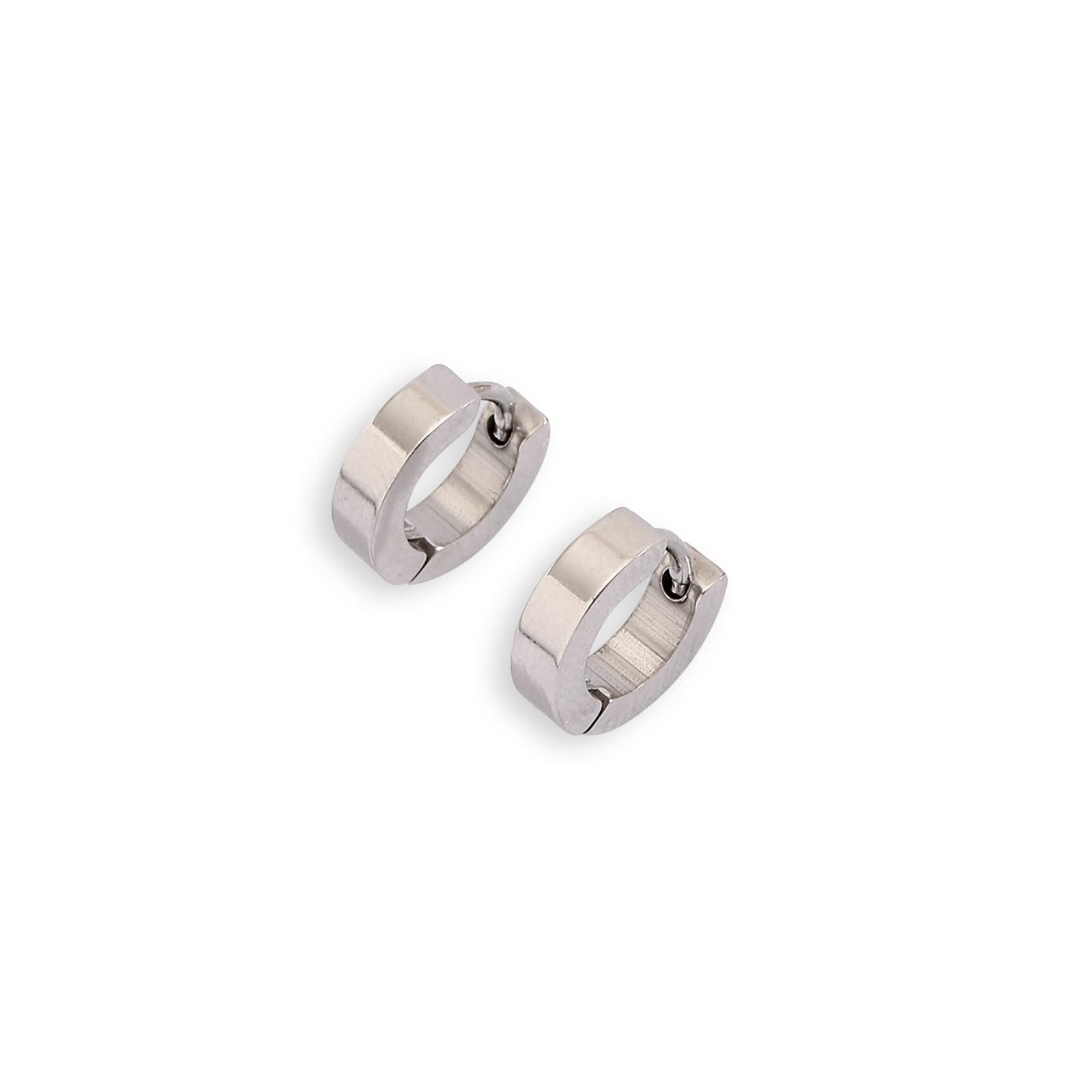 Skcess Silver Fashion Earrings - Titanium Steel Hoop Earrings for Women | Wide Huggie Hoop Earrings Jewelry Gift for Women and Girls | Perfect for Parties, Weddings & Everyday Wear